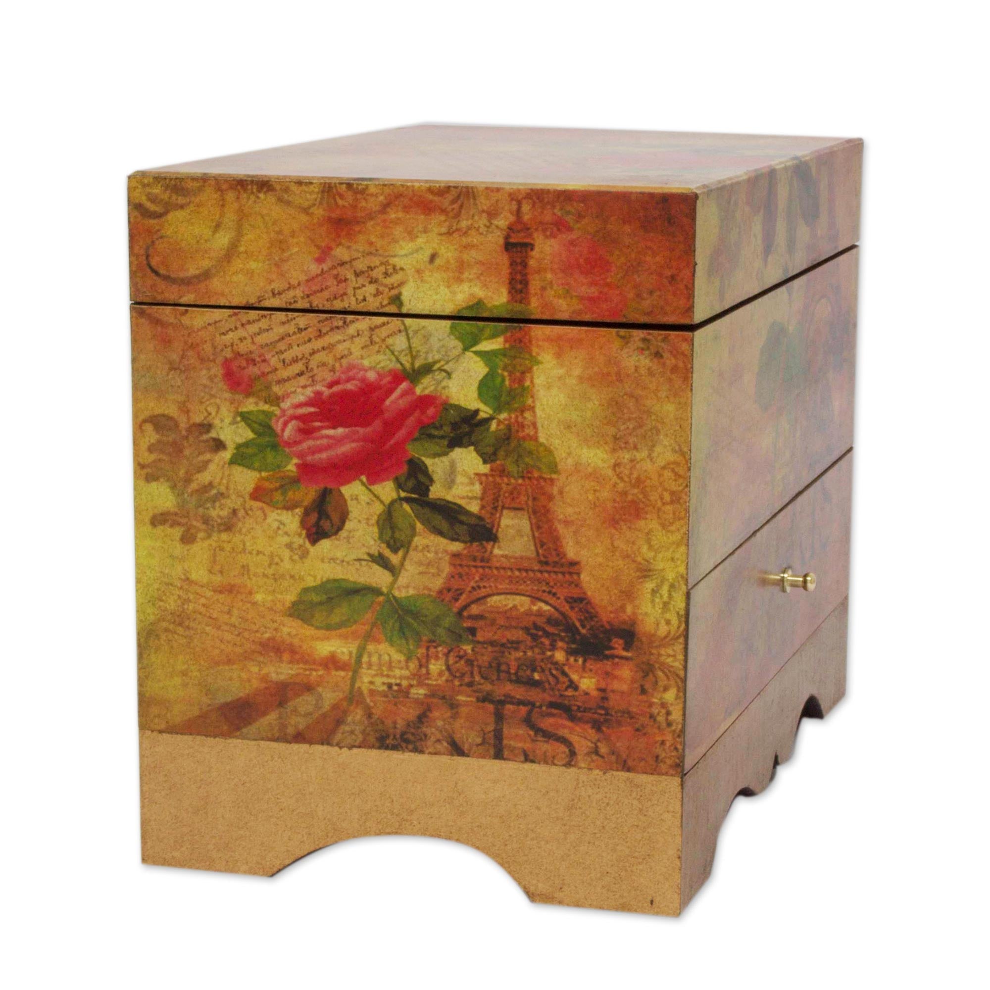 Premium Parisian Elegance Handcrafted Jewelry Box with Drawer