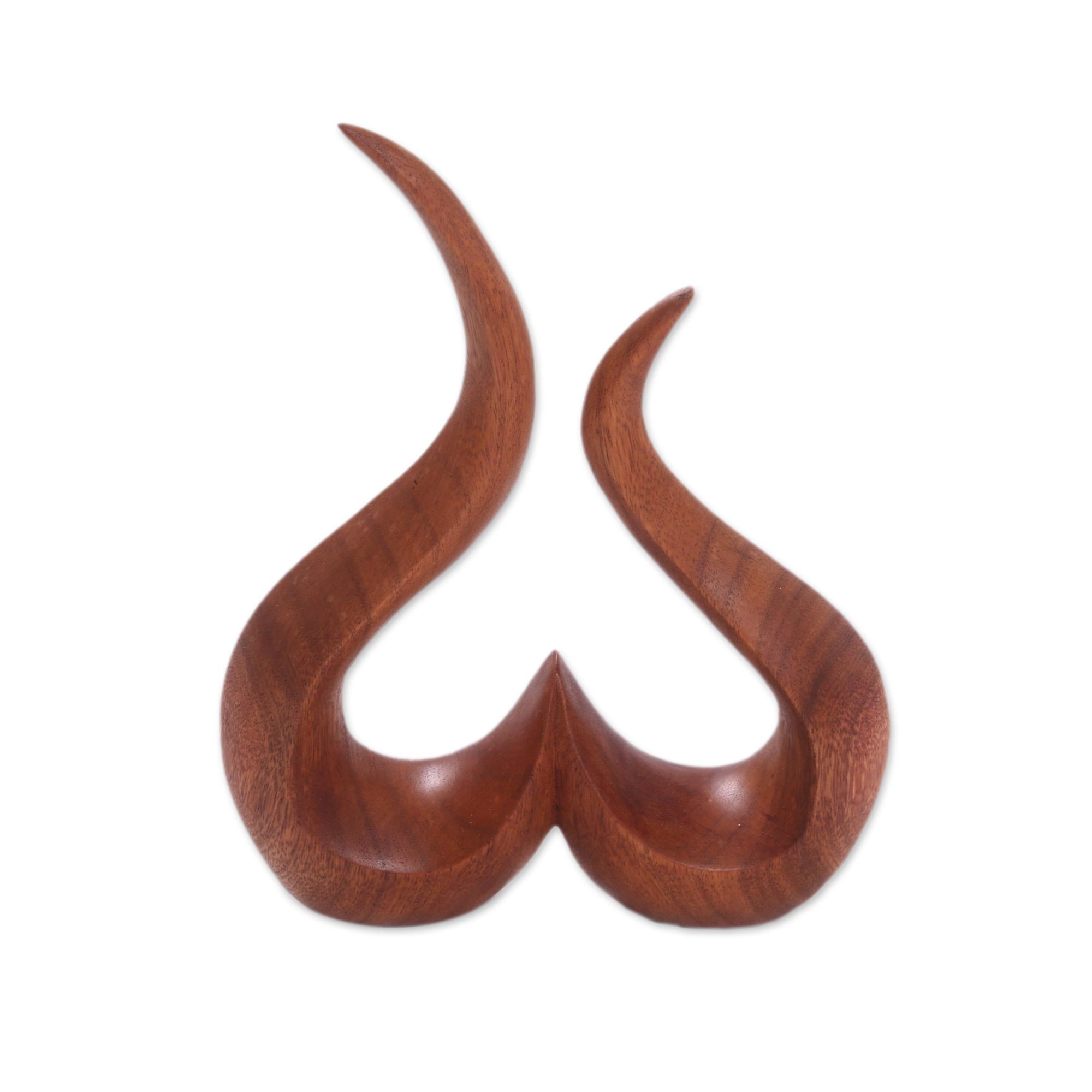 Premium Hand-Carved Suar Wood Abstract Heart Sculpture – Growing Love Art Piece