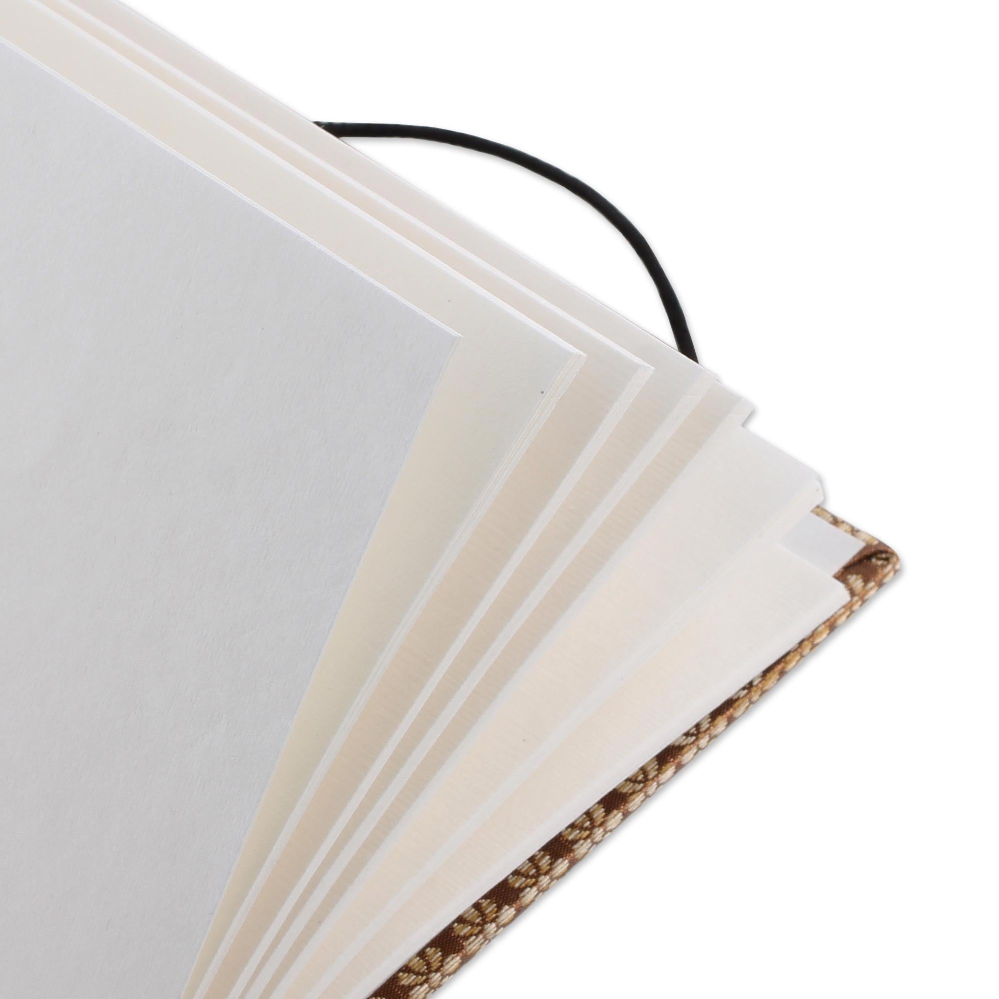 Premium Sepia Royal Elegance Indian Brown Brocade Journal - Handcrafted 100-Page Notebook
