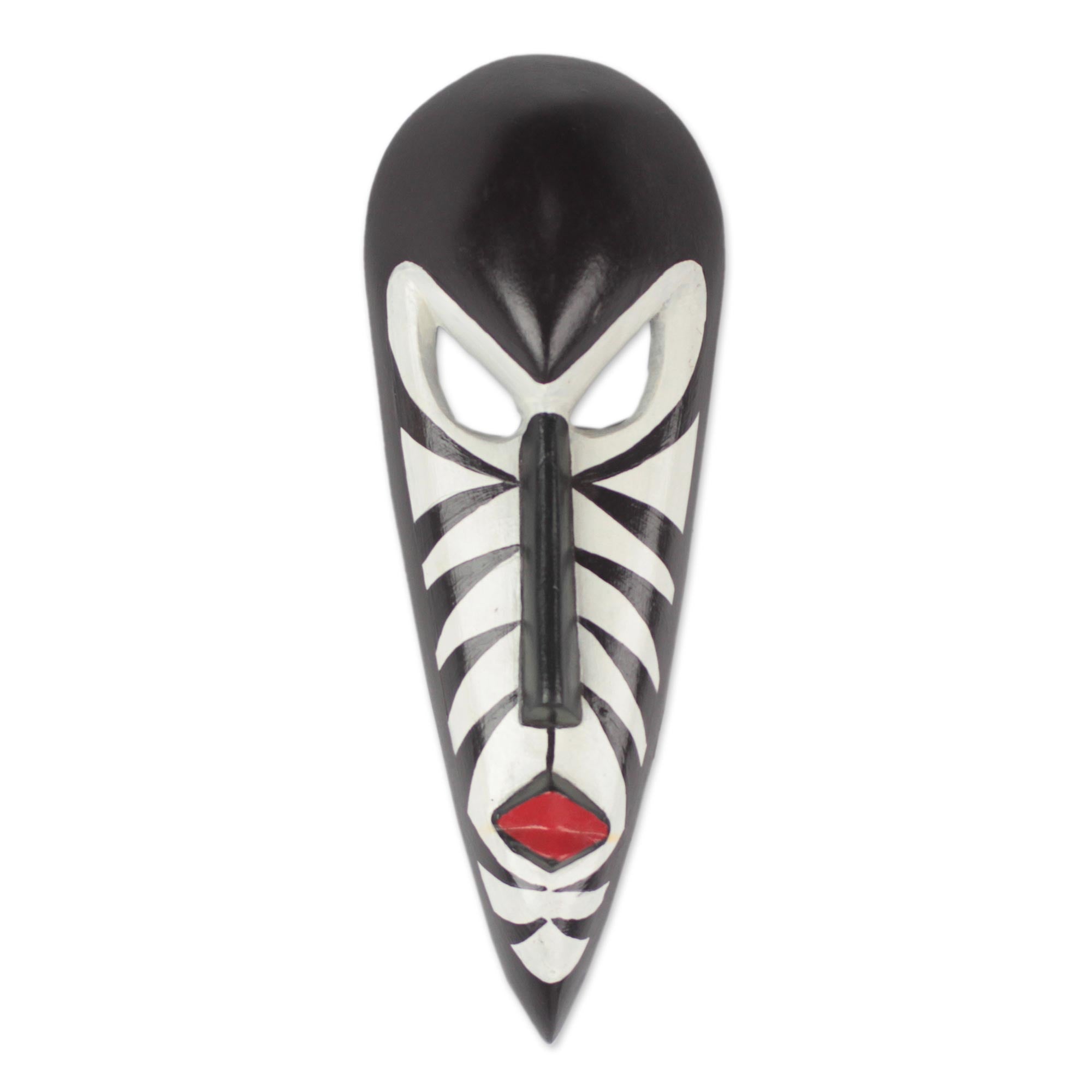 Premium Handcrafted African Zebra Stripes Wall Mask from Ghana