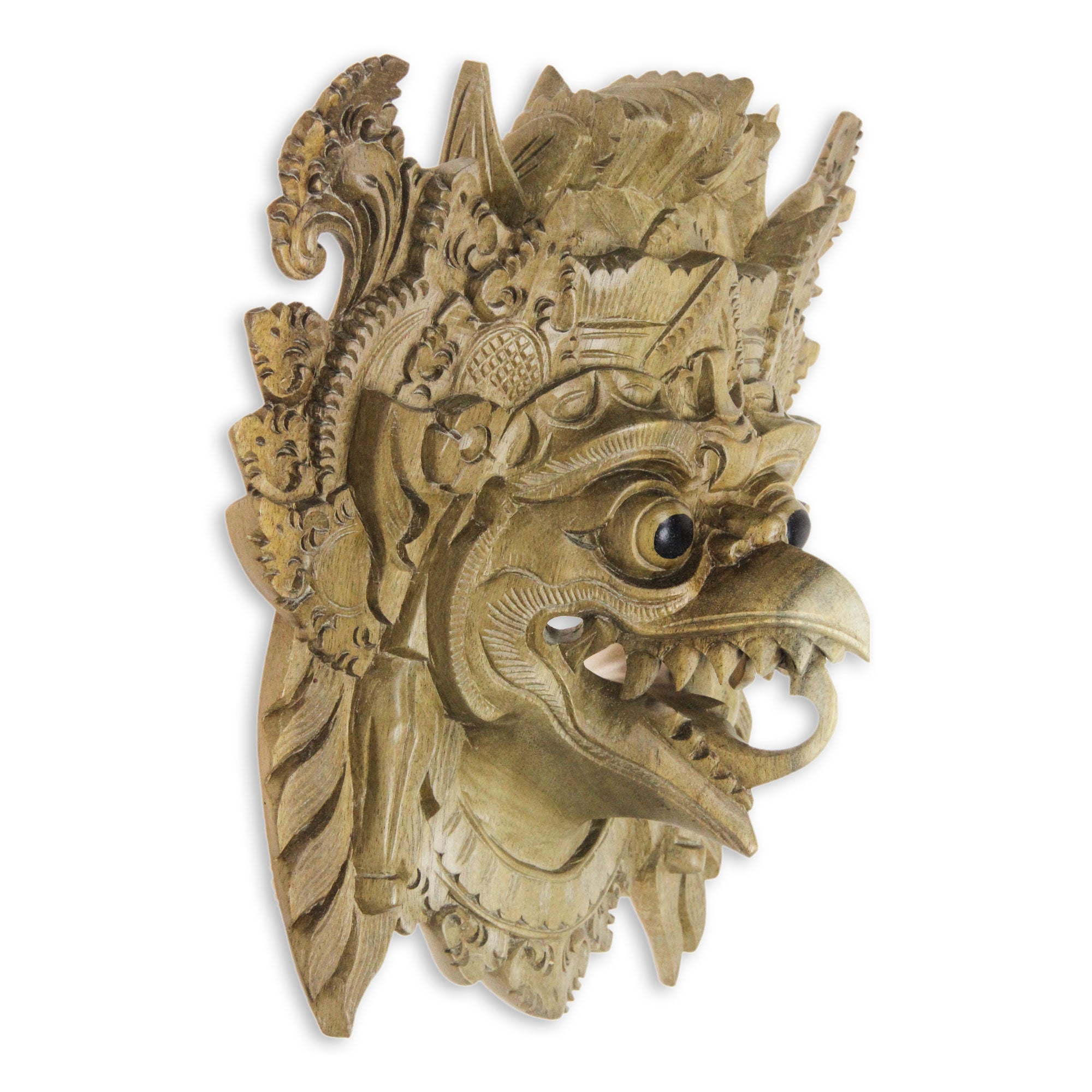 Premium Garuda Eagle Mask - Handcrafted Balinese Wall Art