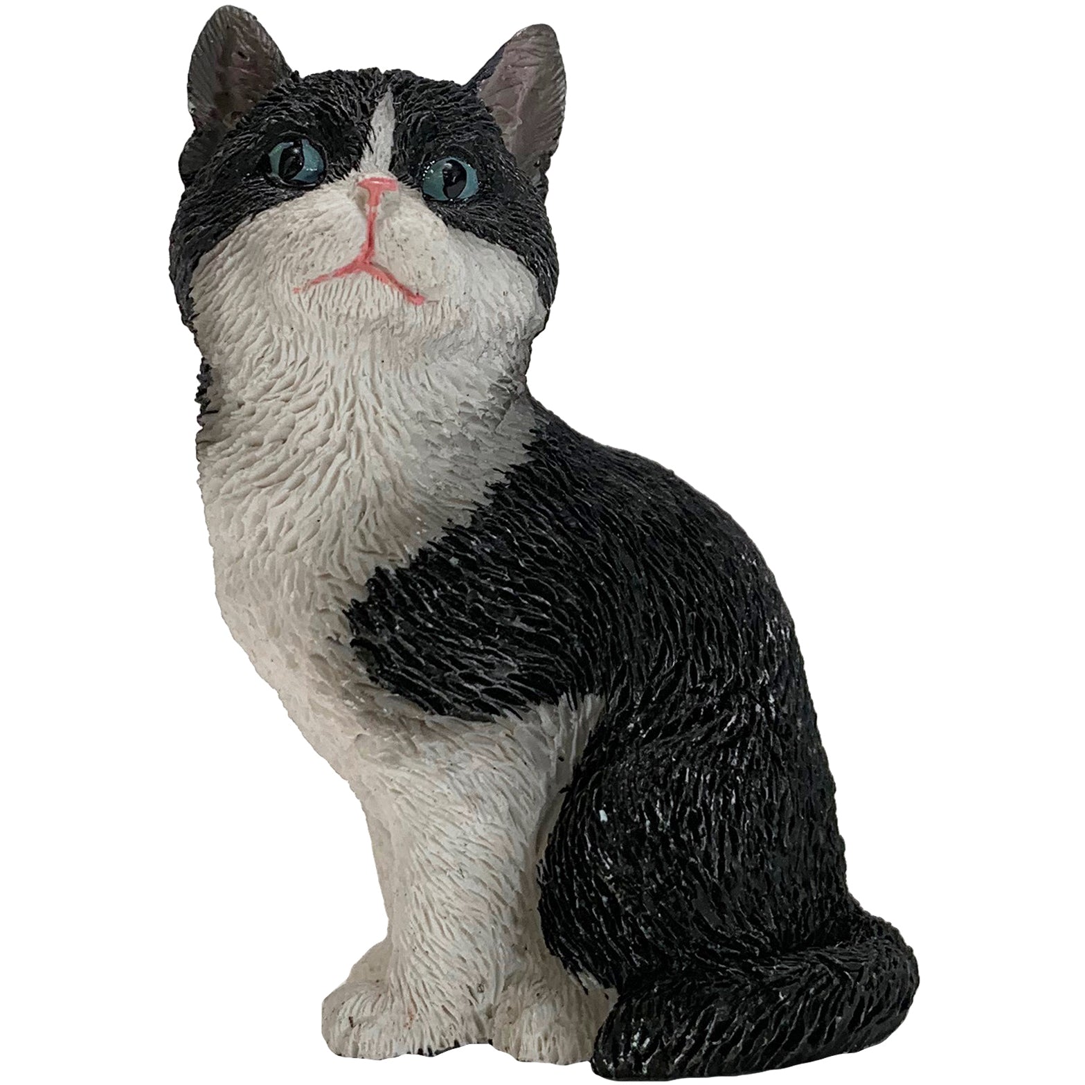 Premium Tuxedo American Shorthair Cat Sculpture - Handcrafted Realism