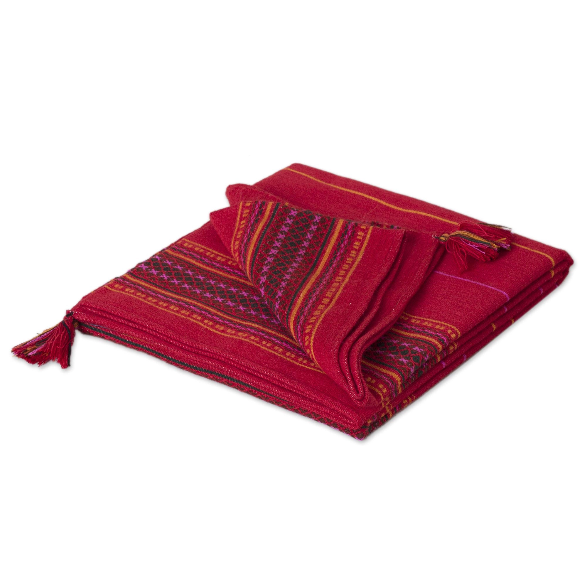 Premium Red Butterfly Alpaca Wool Blend Throw Blanket - Ultimate Comfort