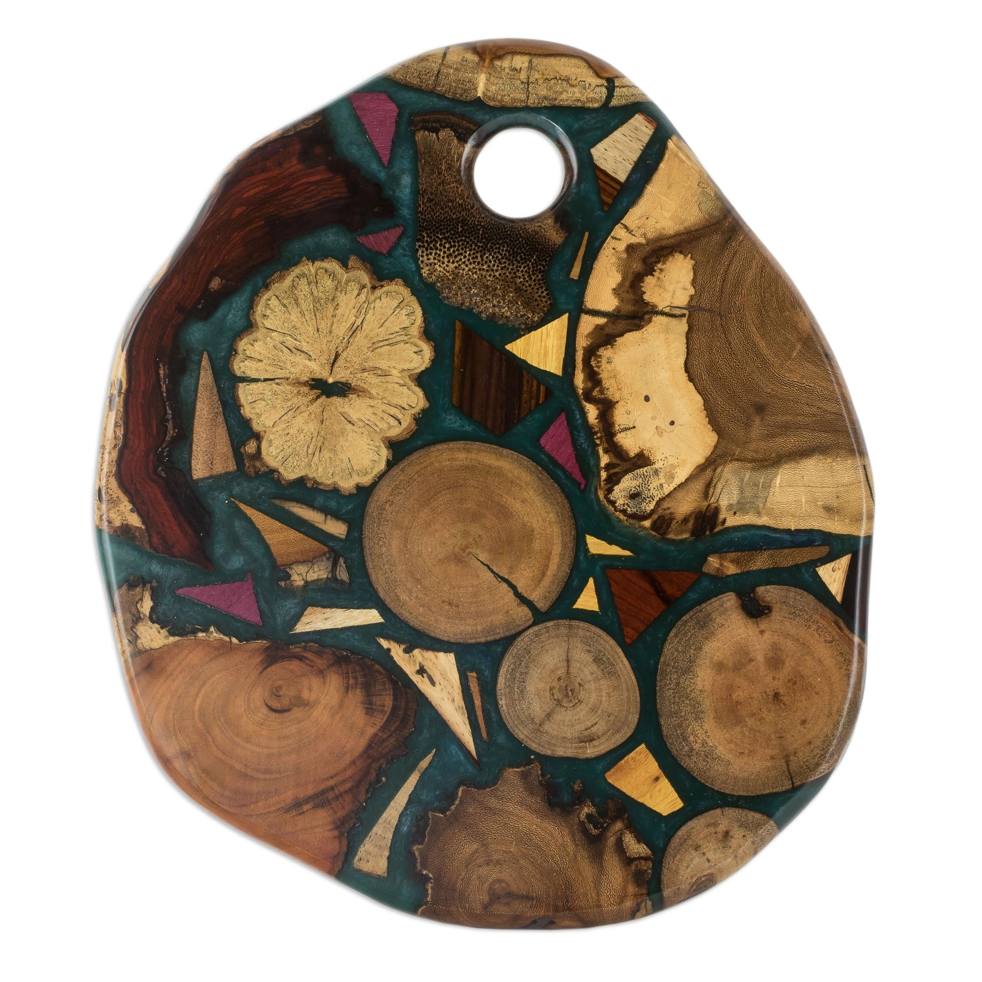 Premium Eco-Friendly Woodlands Trivet - Handcrafted Green Resin-Covered Scrap Wood