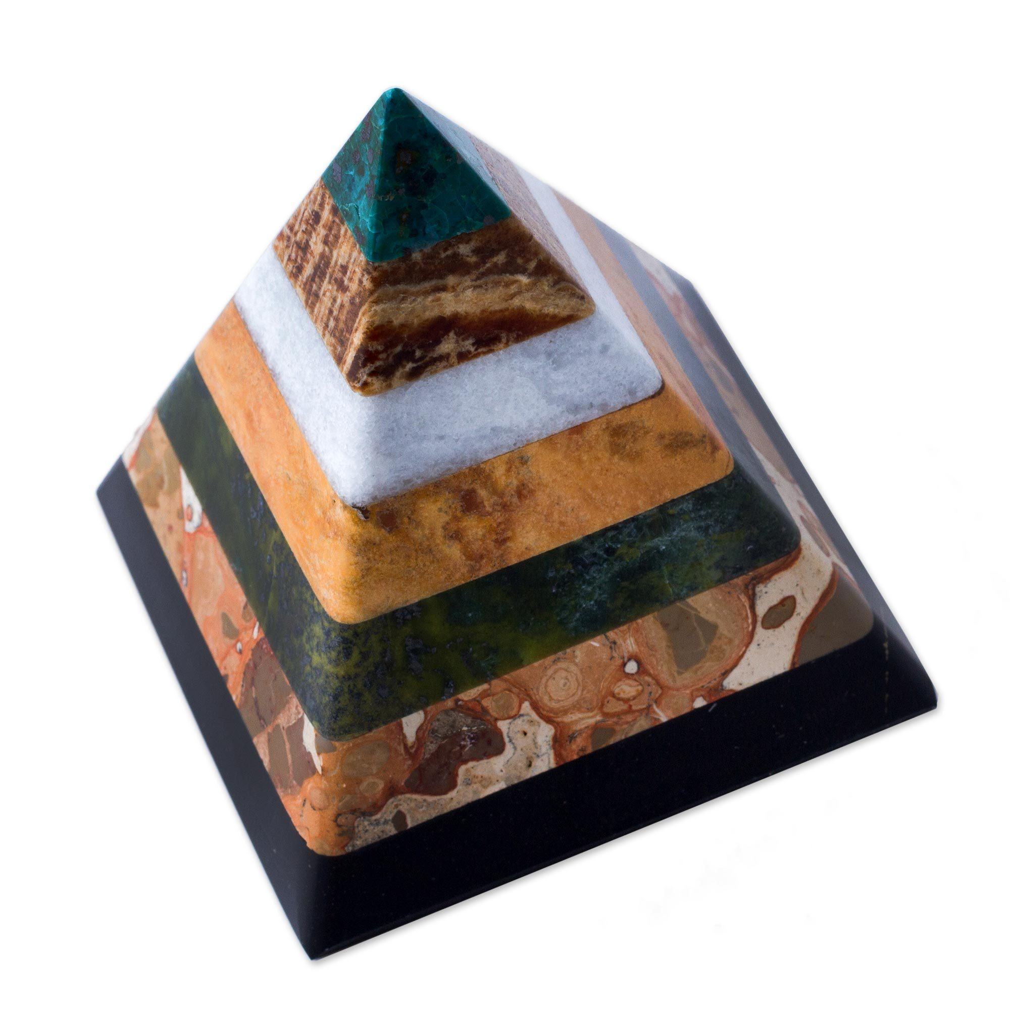 Premium Handcrafted Gemstone Pyramid Sculpture - Natural Energy Enhancer