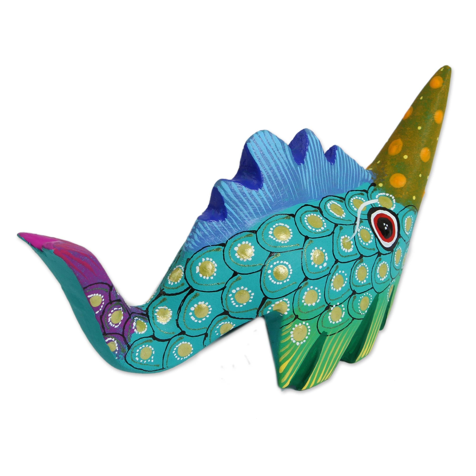 Premium Hand-Painted Swordfish Alebrije Figurine - Authentic Mexican Artisan Craft