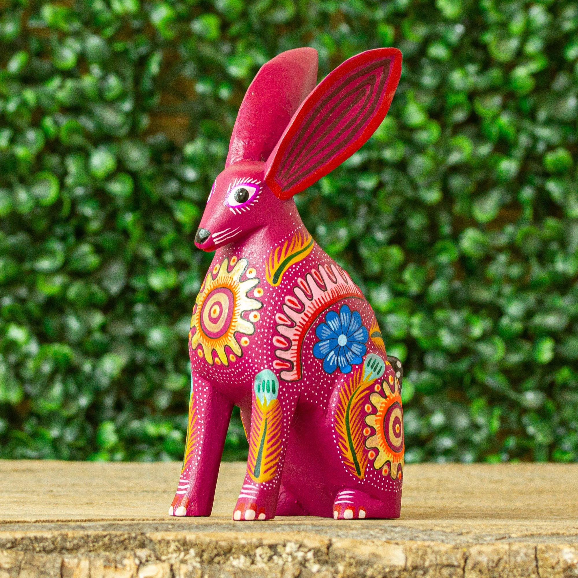 Premium Handcrafted Copal Wood Alebrije Rabbit - Unique Mexican Art Piece