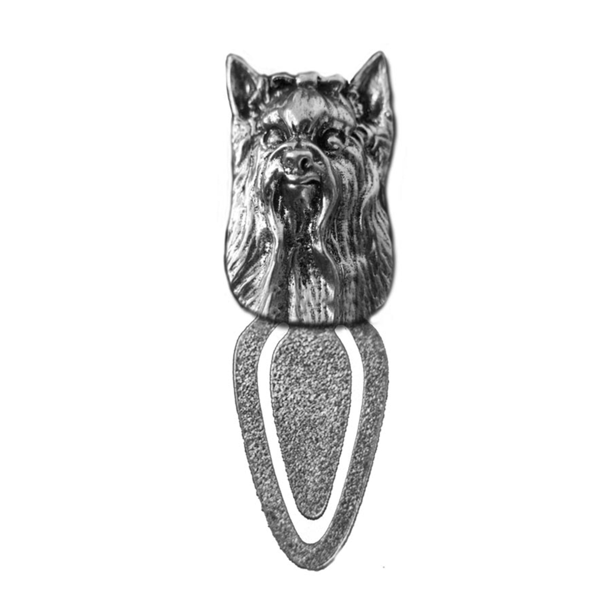 Premium Yorkie Bookmark - Antique Pewter Edition
