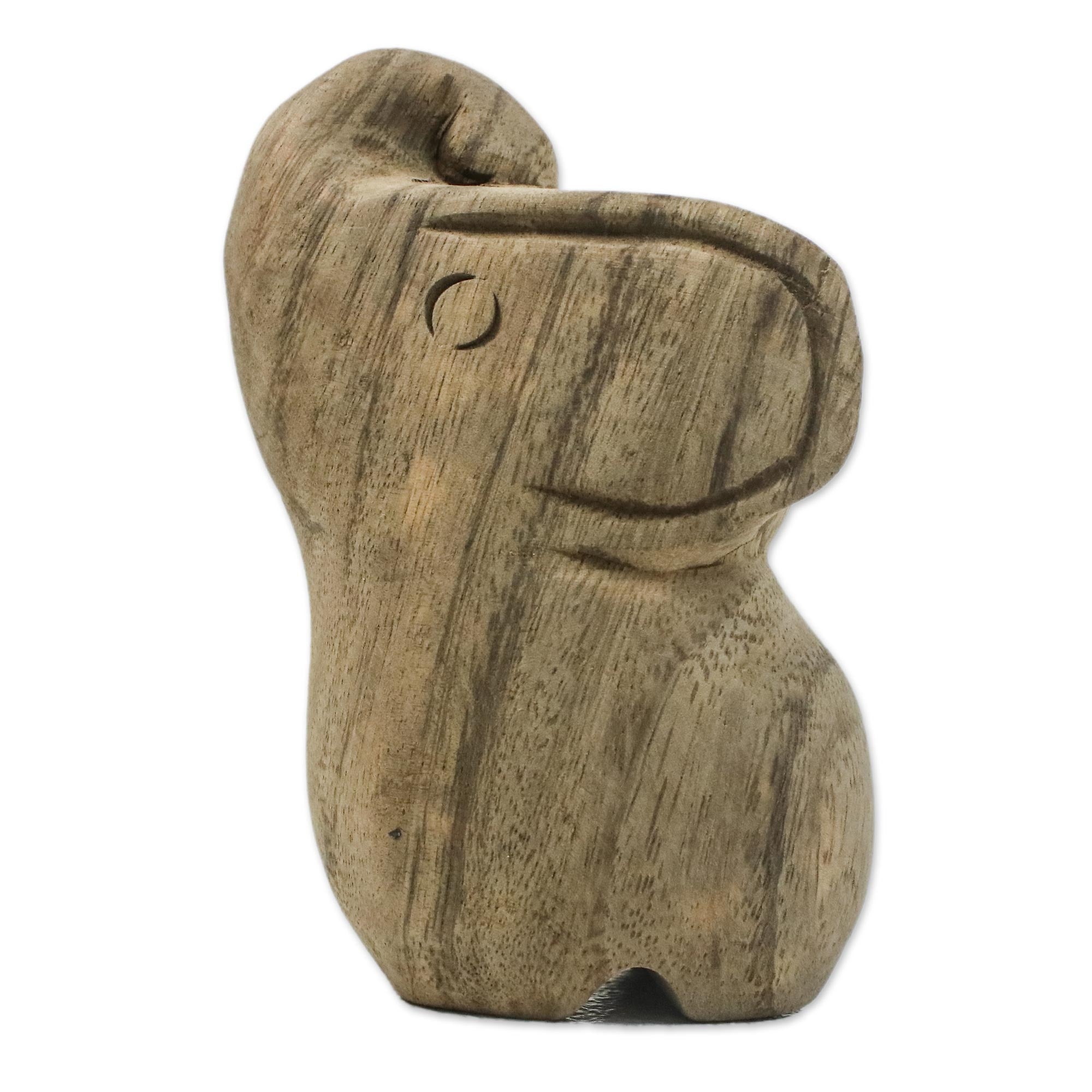 Premium Handcrafted Khan Kluay Wood Elephant Statue