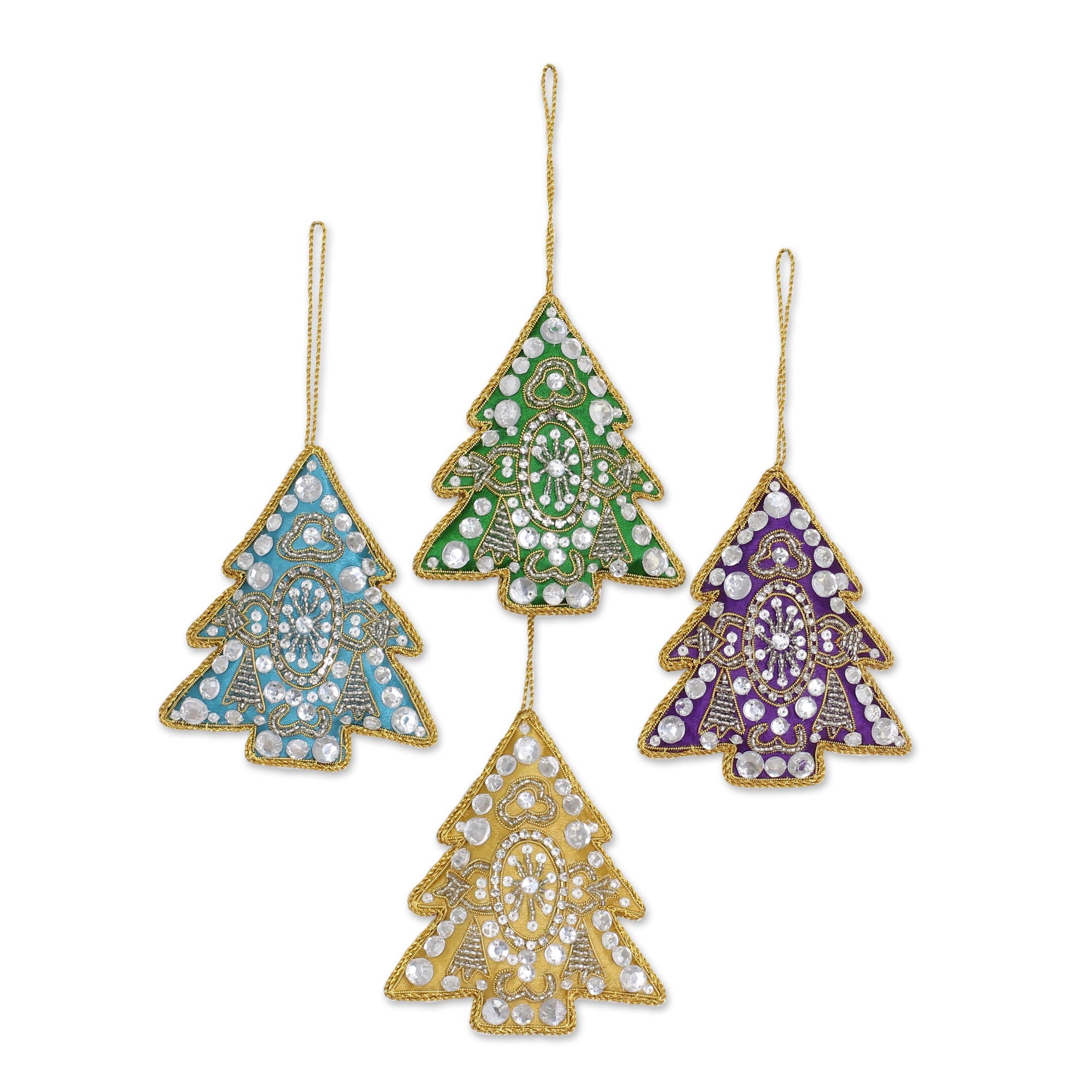 Premium Handmade Christmas Glass Ornaments - Set of 4