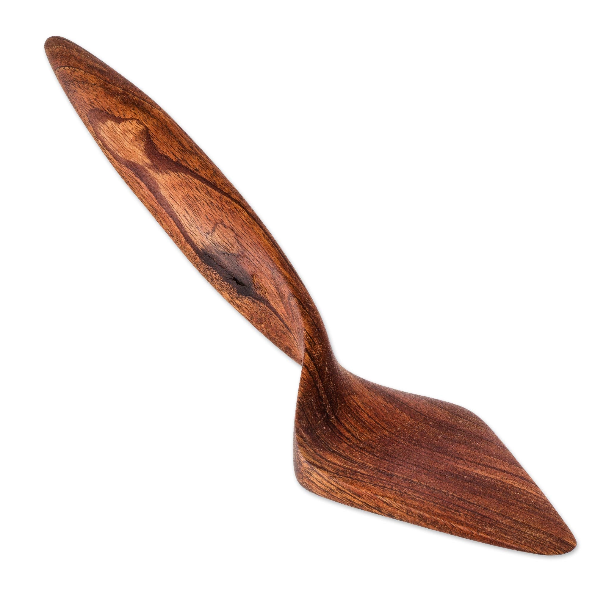Premium Hand-Carved Mahogany Cake Server with Natural Twist - Ultimate Kitchen Essential