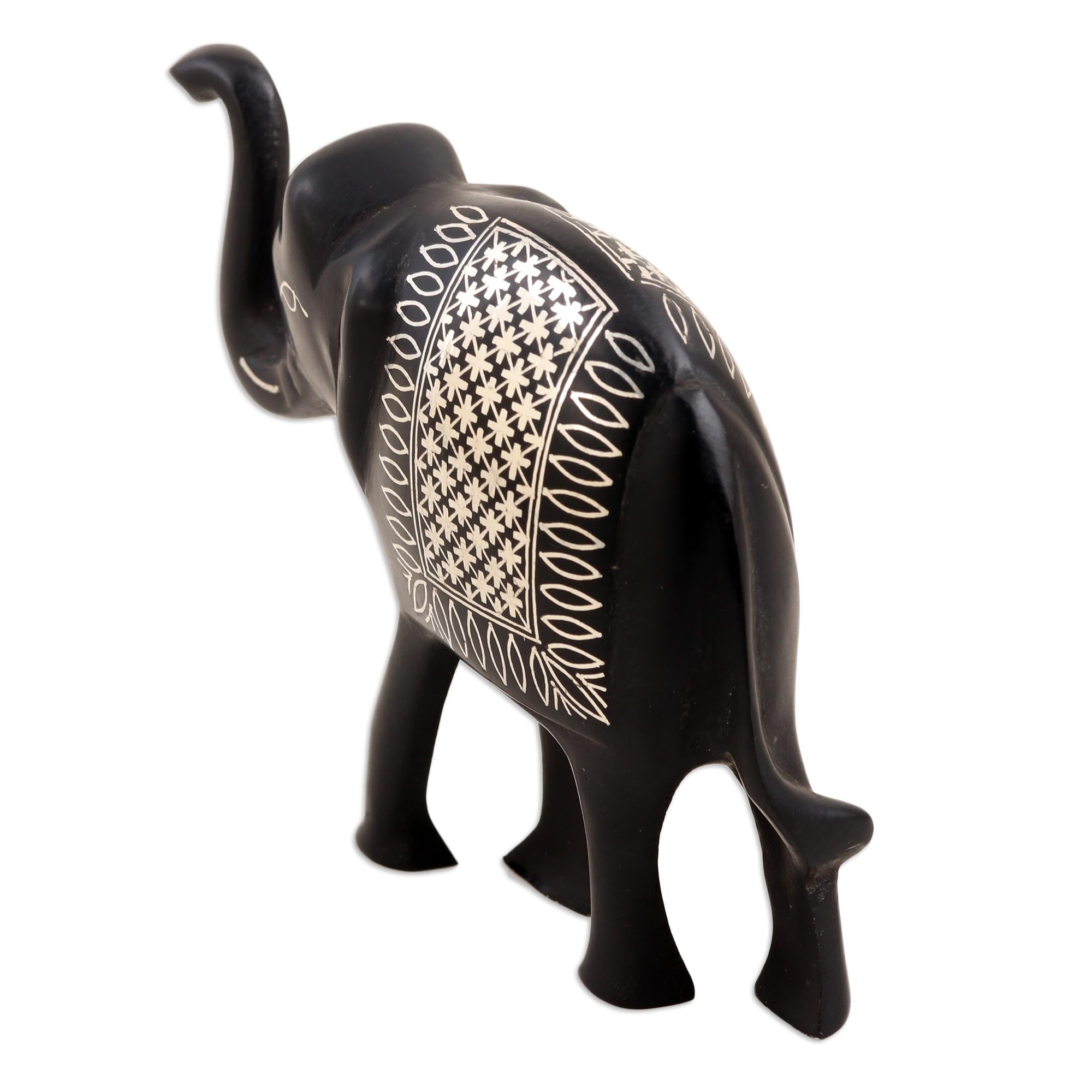 Premium Silver Inlay Bidri Elephant Figurine – Handcrafted Indian Artistry