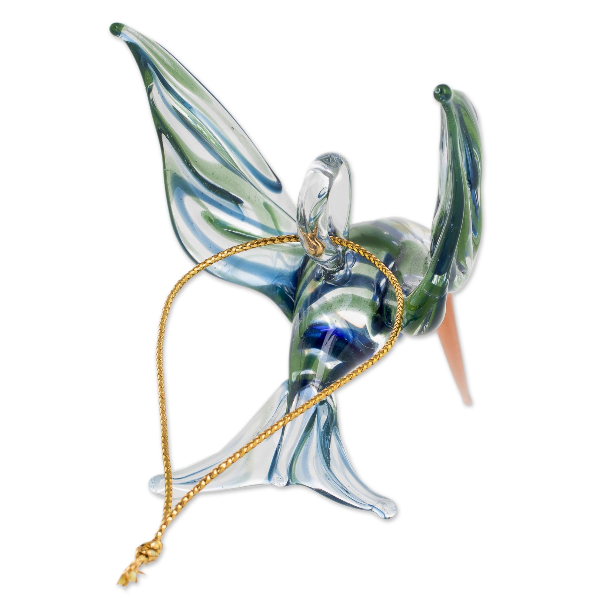 Premium Handblown Glass Hummingbird Figurine - Blue & Green Artistry