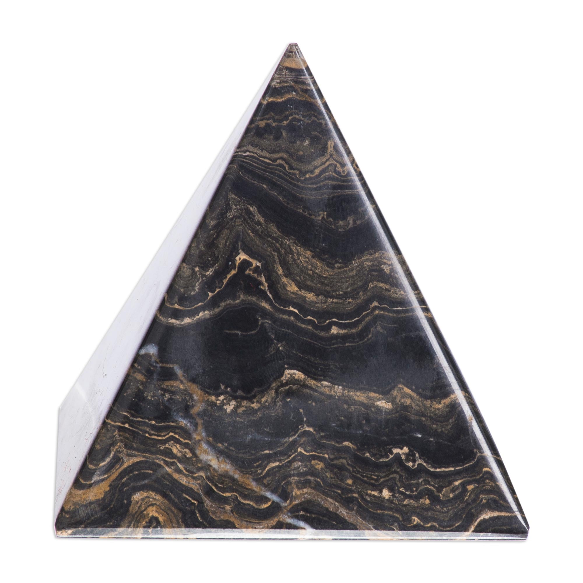 Premium Stromatolite Pyramid Sculpture - Ultimate Connection to Life's Essence