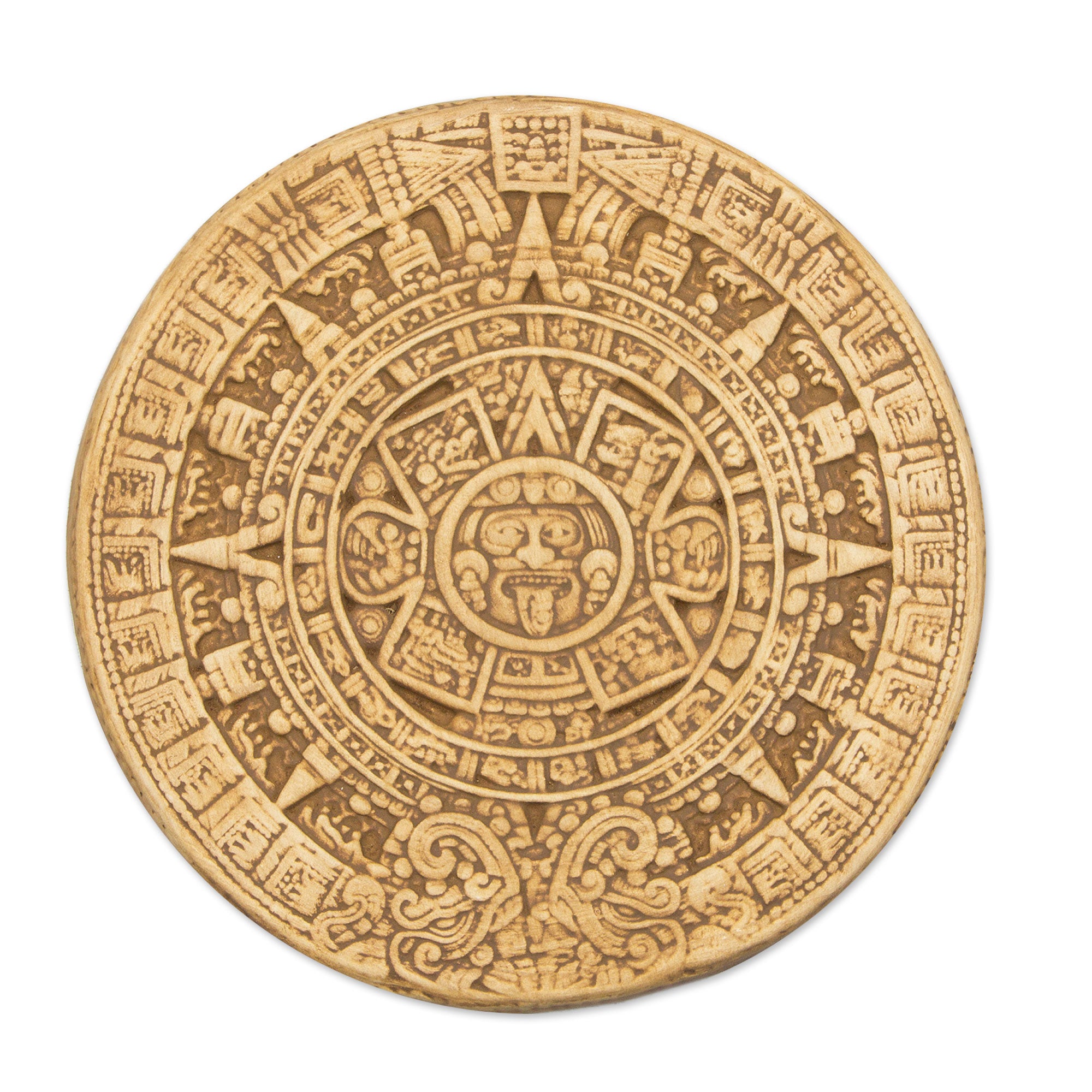 Premium Handmade Aztec Calendar Ceramic Wall Art – Ochre Design