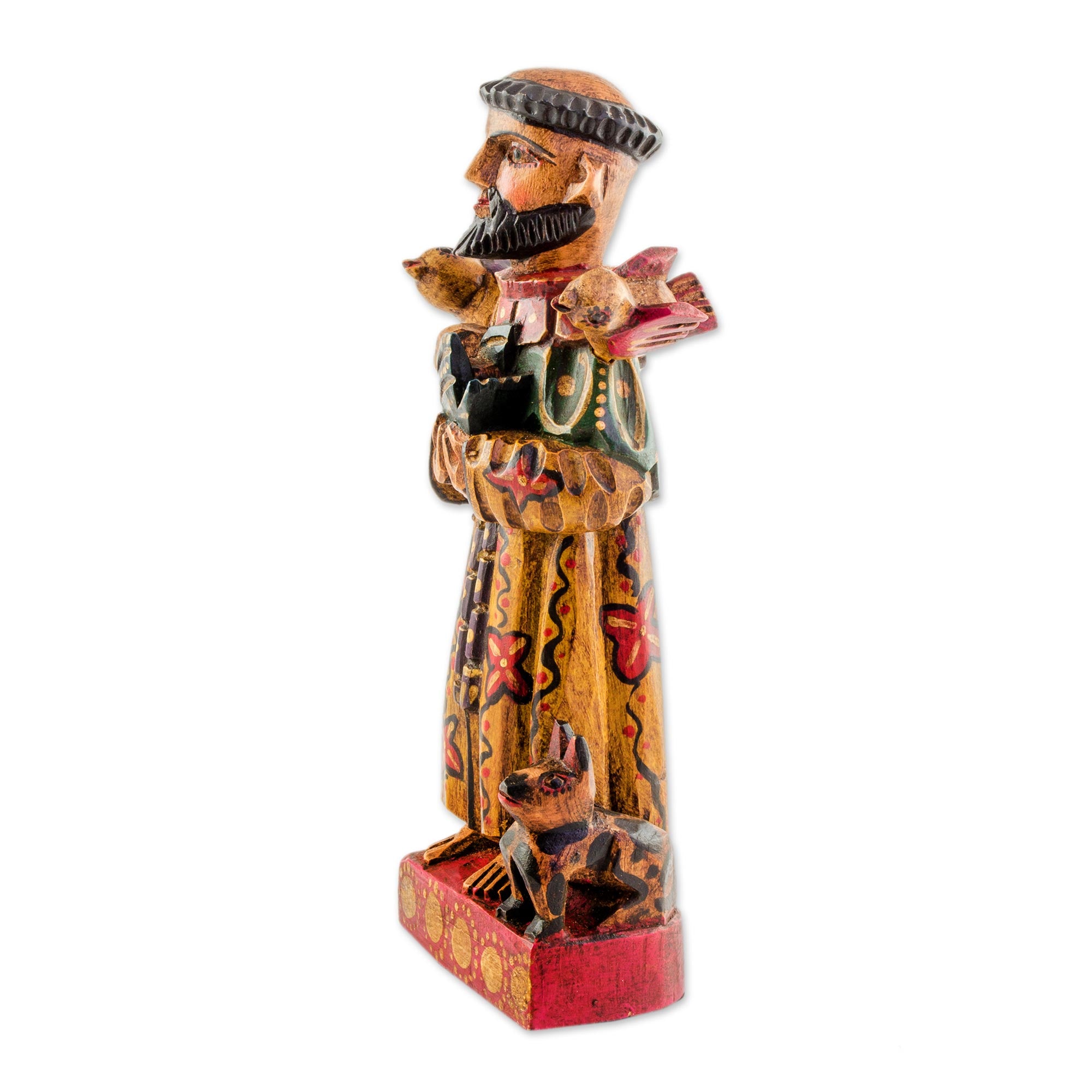 Premium Hand-Painted Saint Francis Statuette with Animals