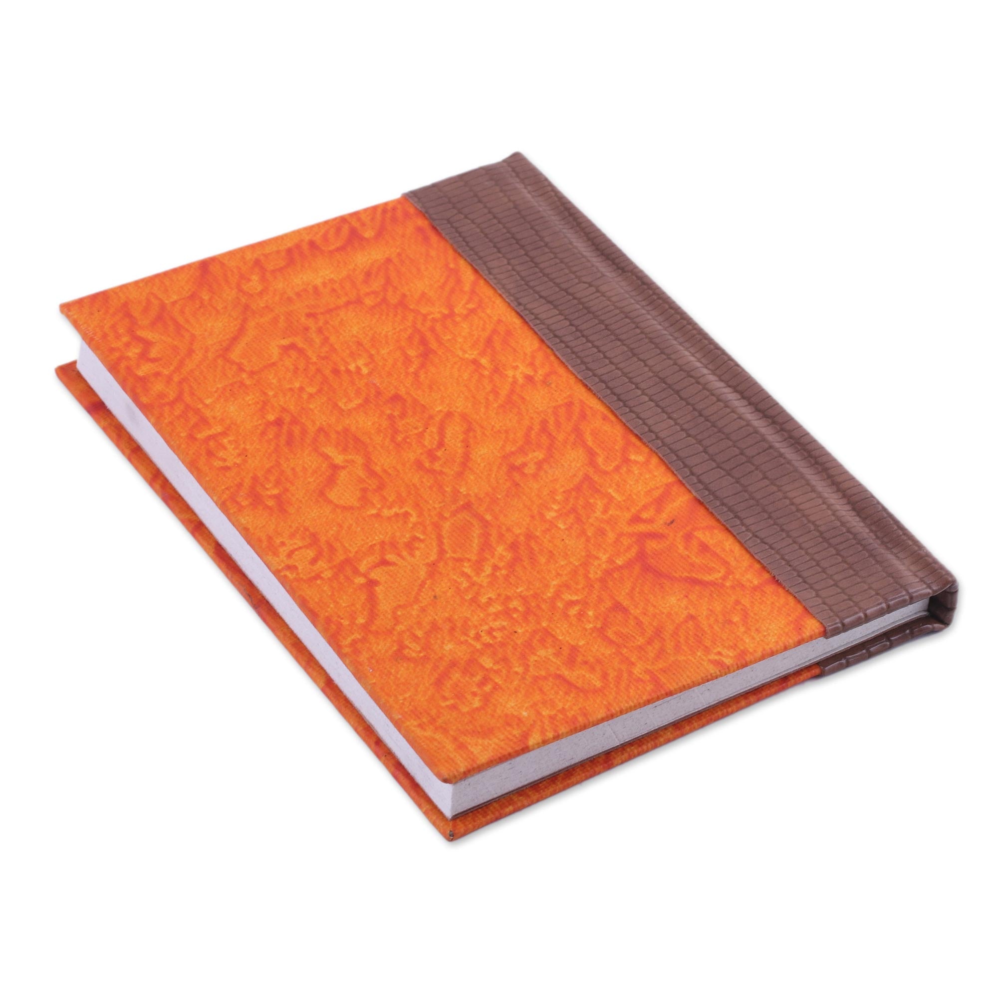 Premium Artisan Leather Journal - Handcrafted in India with Burnt Orange & Brown Design