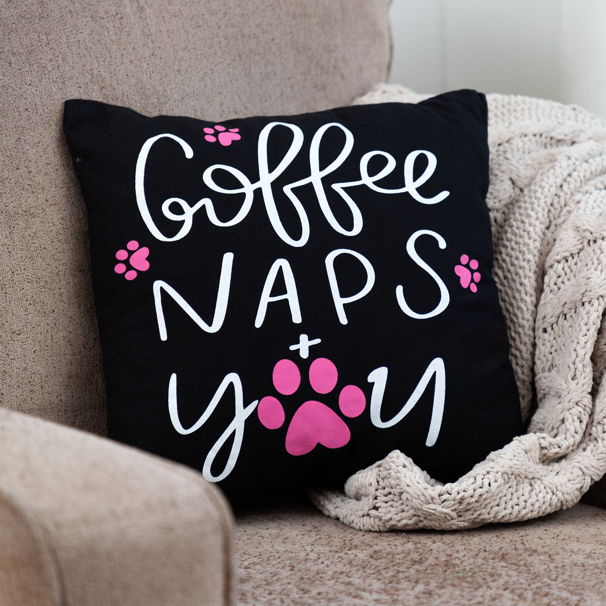 Ultimate Coffee Naps & You Paw Accent Pillow - Premium Comfort for Pet Lovers