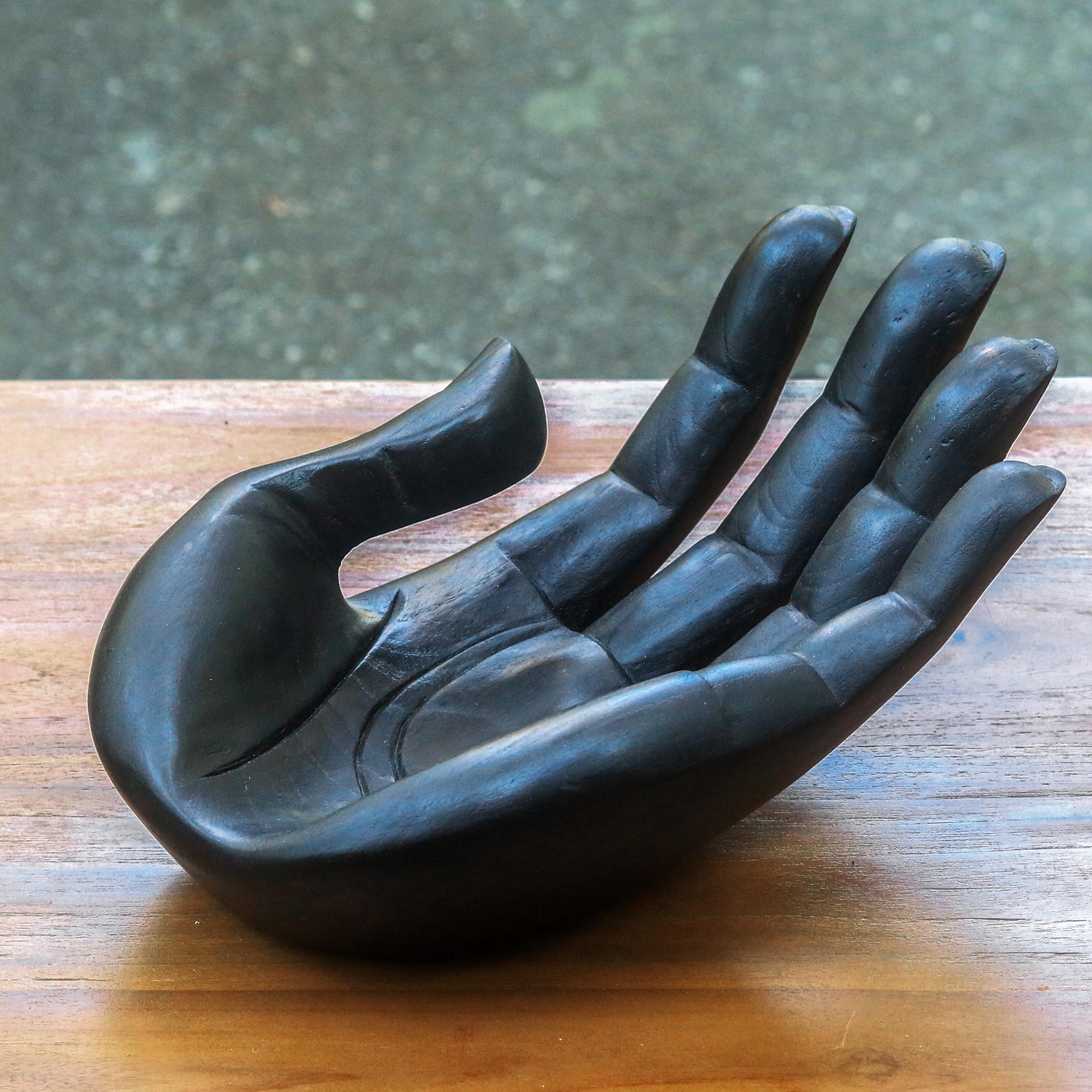 Premium Thankfulness Wooden Hand Sculpture - Handcrafted Catchall