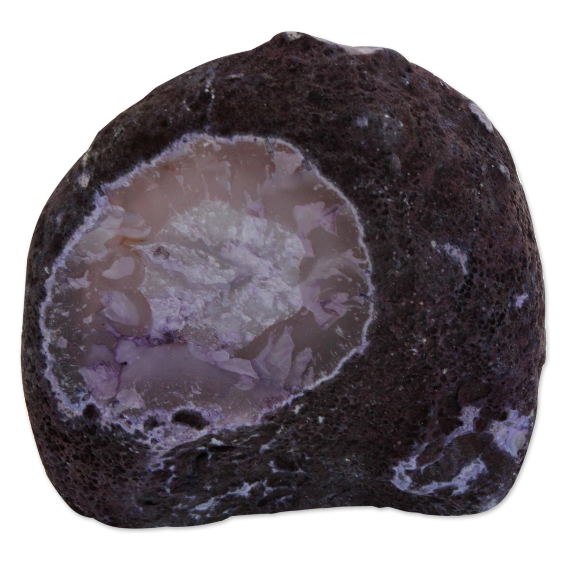 Premium Purple Agate Geode Decor - Handcrafted Natural Stone Art from Brazil