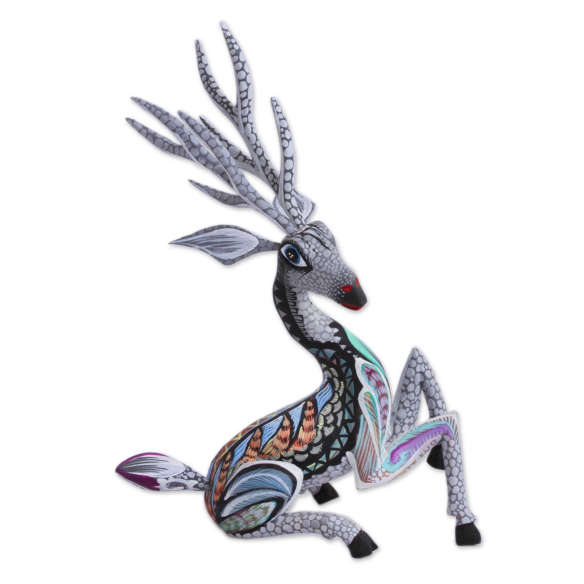 Premium Grey Deer Handcrafted Alebrije Sculpture – Authentic Mexican Art