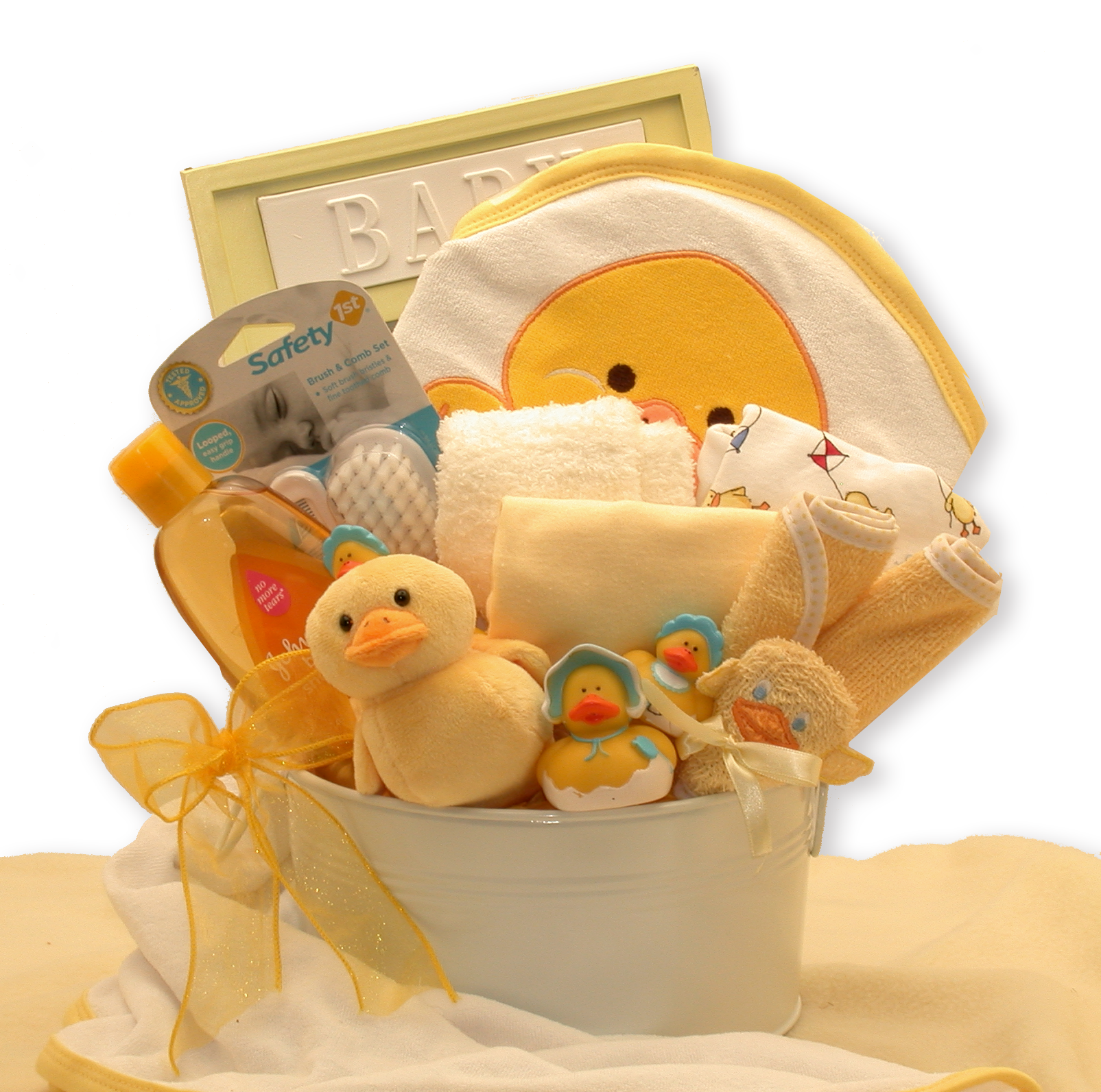 Ultimate Bath Time Baby Gift Basket - Premium Yellow Collection