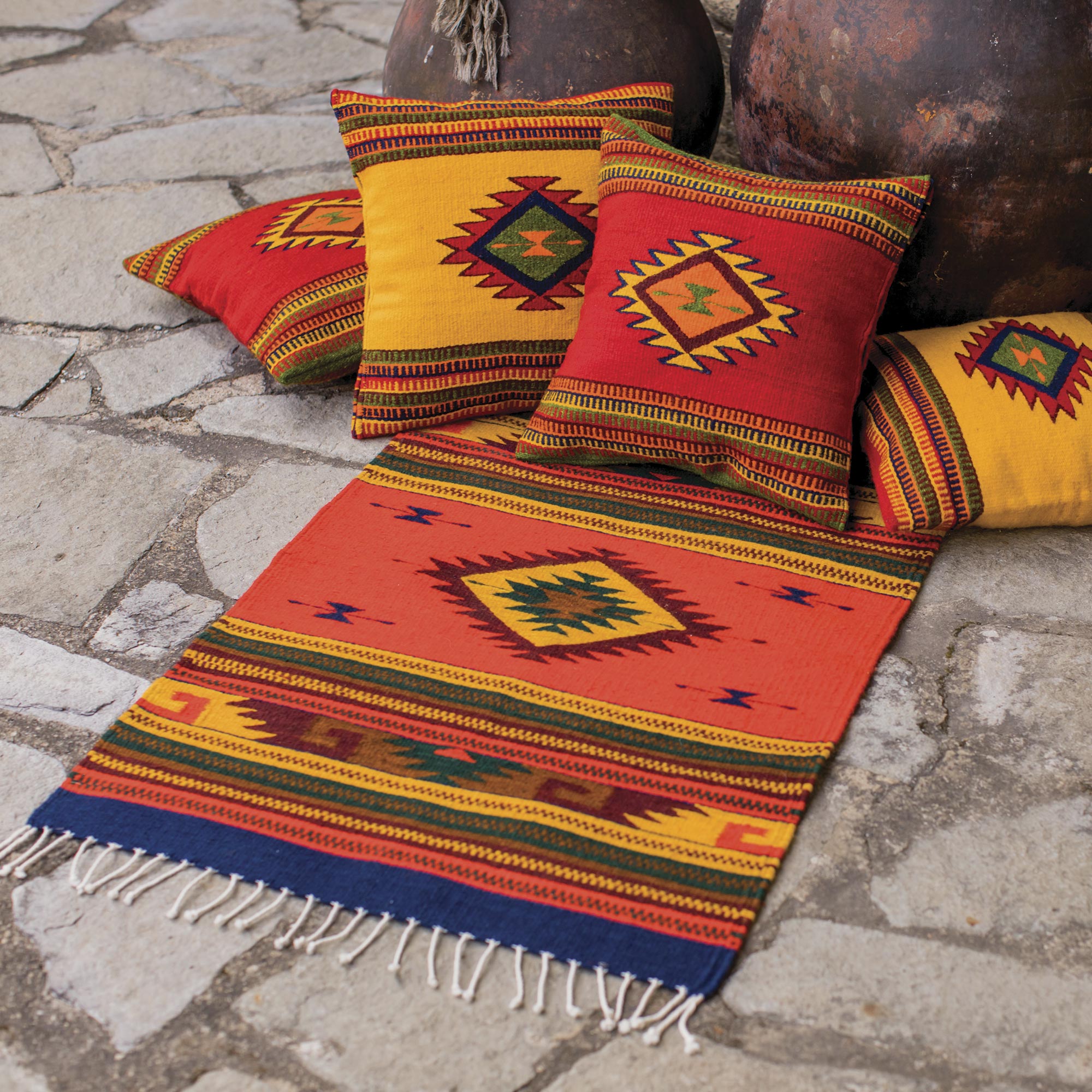 Premium August Sun Handmade Zapotec Wool Rug – Ultimate Mexican Craftsmanship