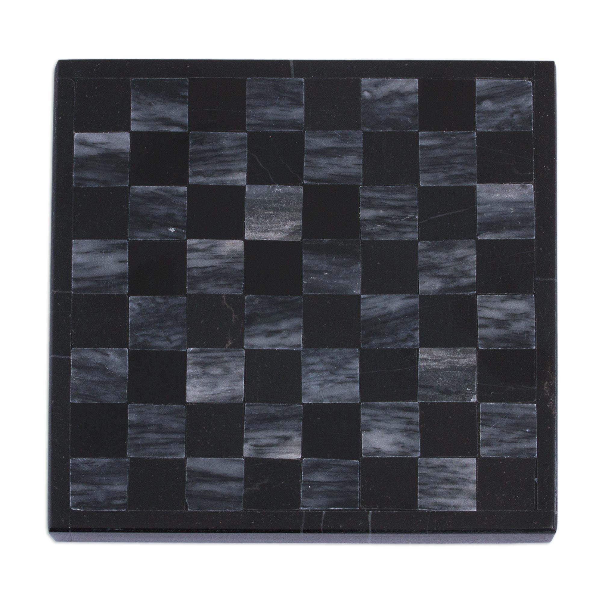 Premium Handcrafted Mini Marble Chess Set in Black & Grey - Ultimate Brain Teaser