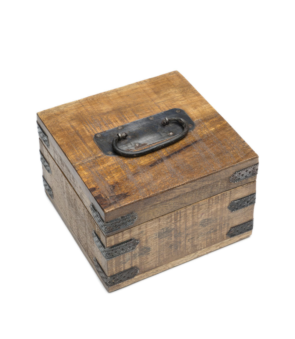 Premium Rustic Mango Wood Stash Box - Handcrafted Storage Solution