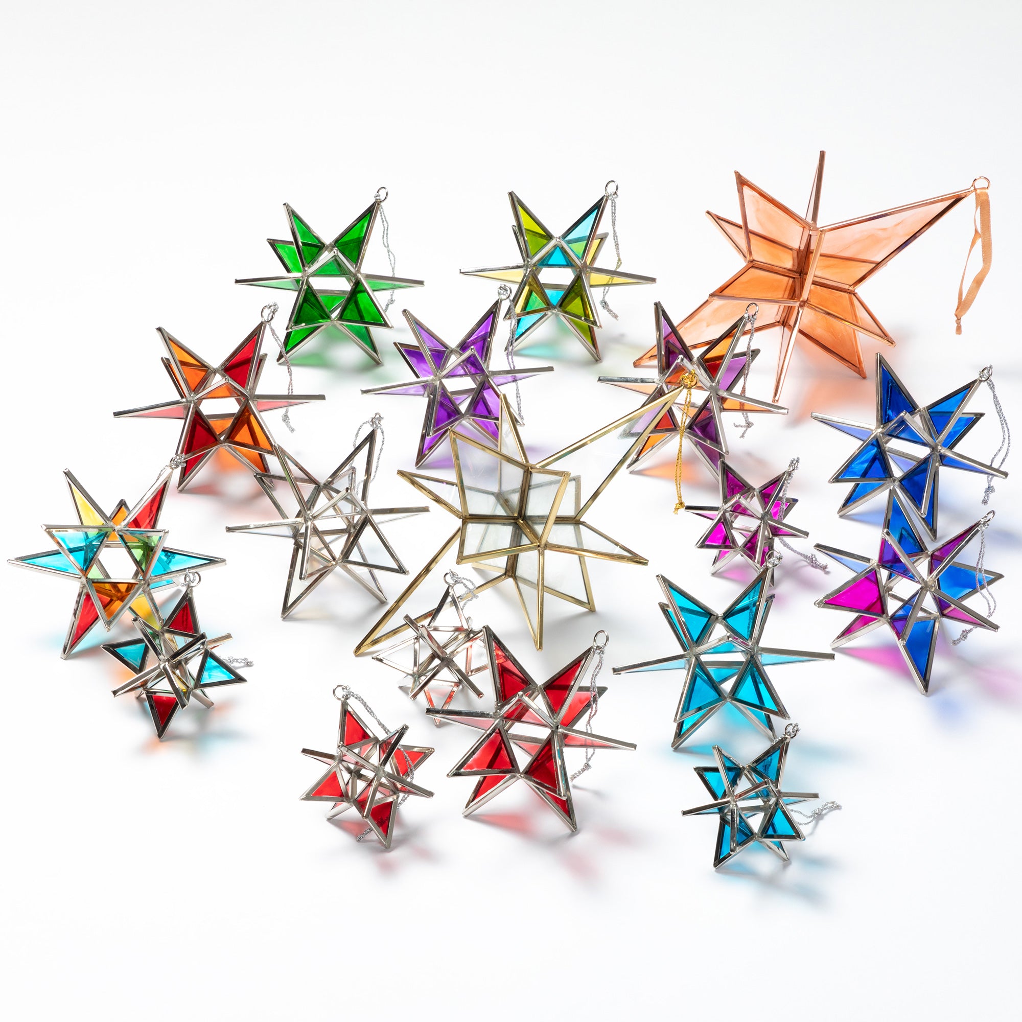 Premium Handcrafted Moravian Star Ornament | Fair Trade Stained Glass Decor