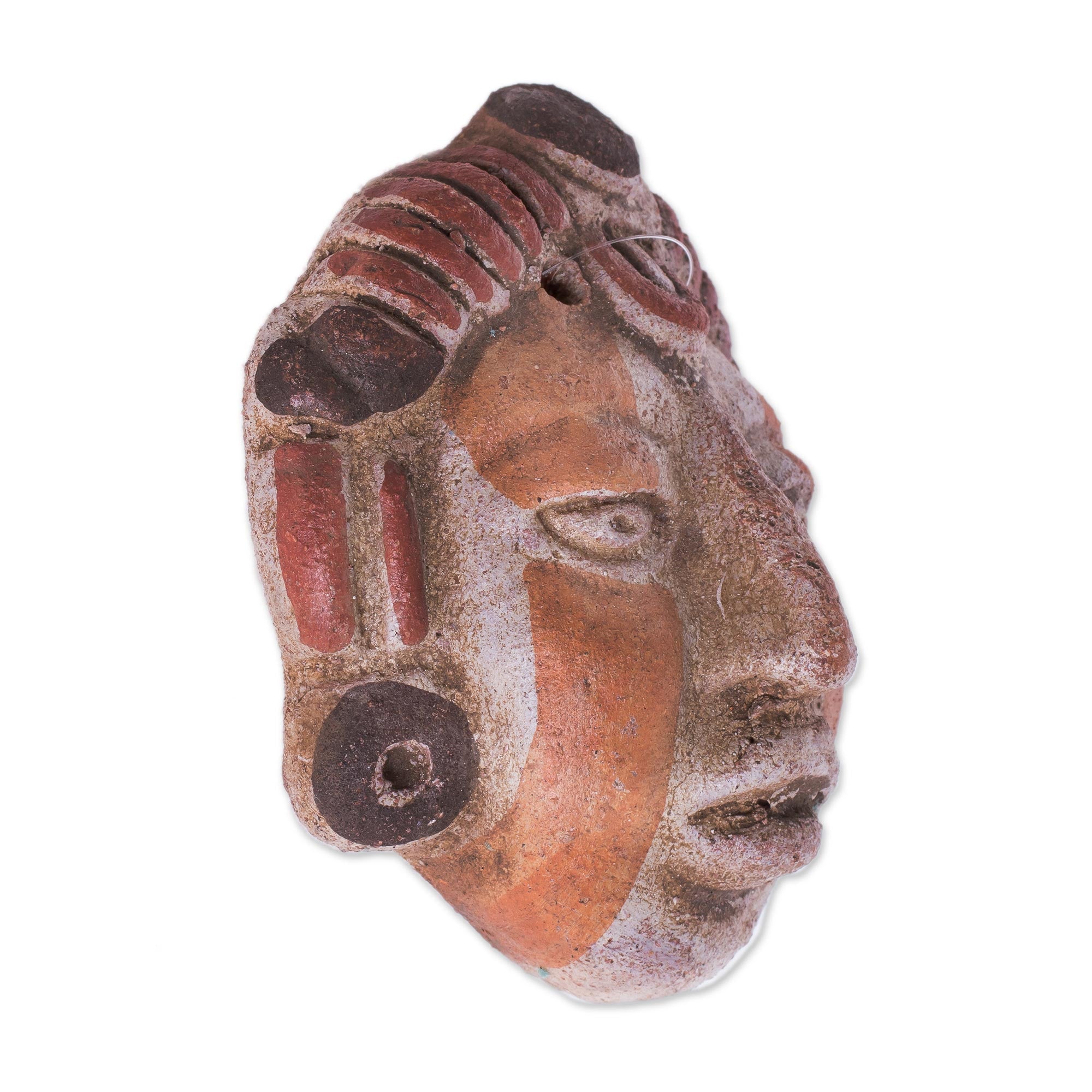 Premium Mayan Queen Ceramic Wall Mask - Handcrafted Art from El Salvador