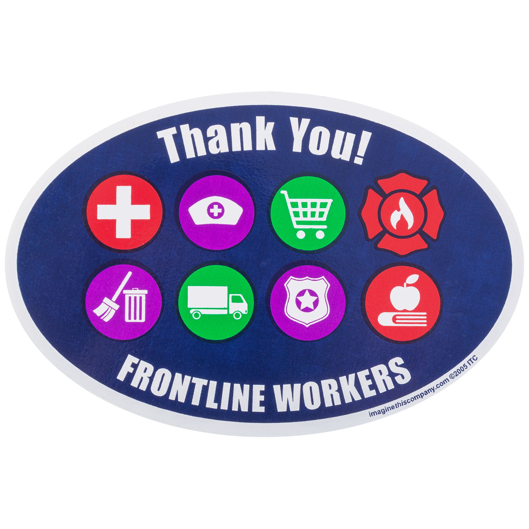 Premium Thank You Frontline Workers Car Magnet - Show Your Gratitude