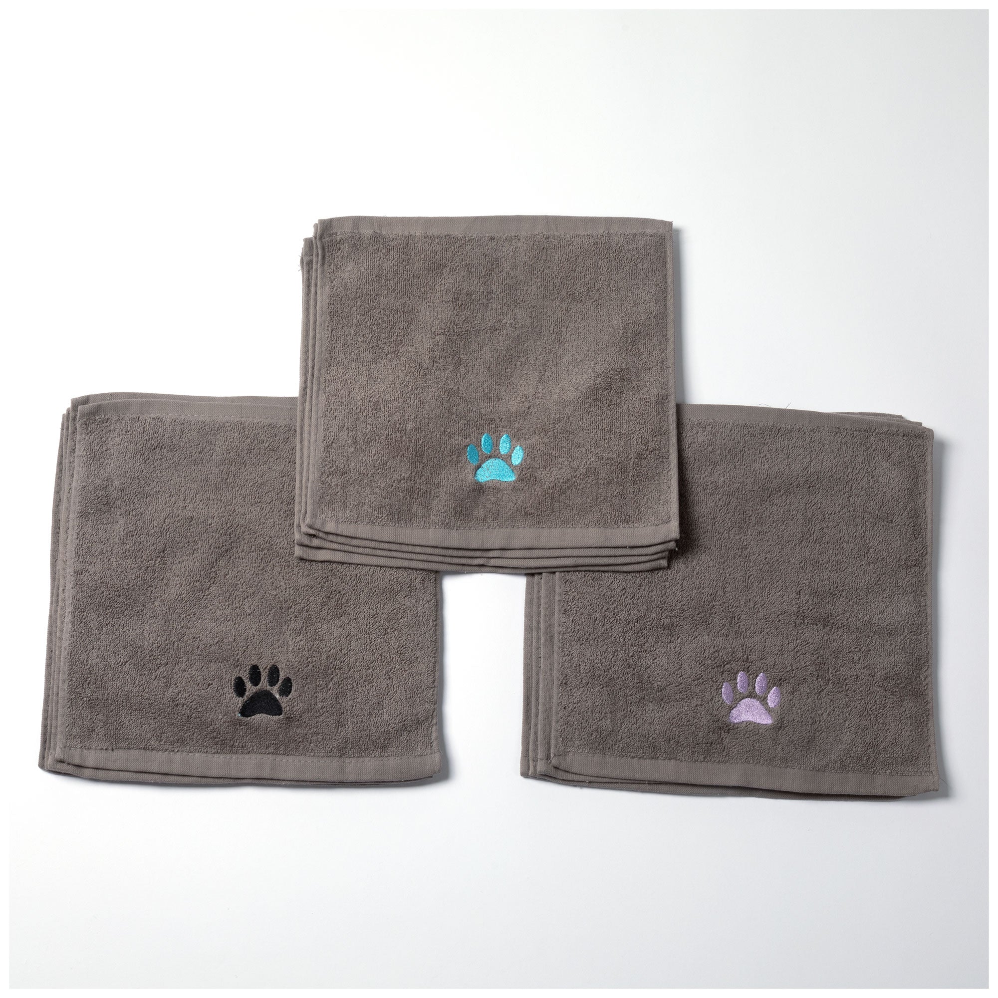 Premium Embroidered Paw Wash Cloth Set - Upgrade Your Bathroom Essentials