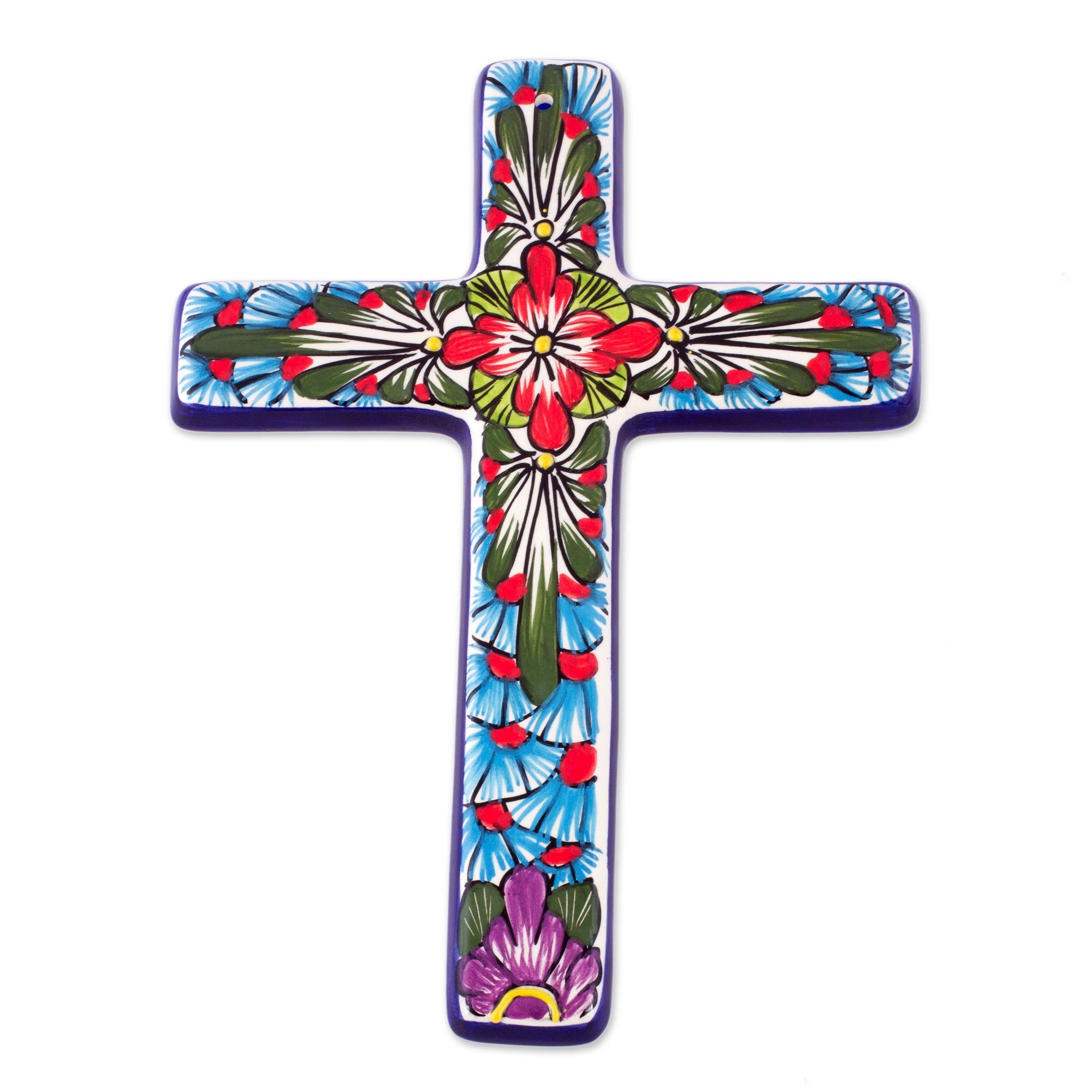 Premium Handcrafted Jerusalem Rose Ceramic Cross