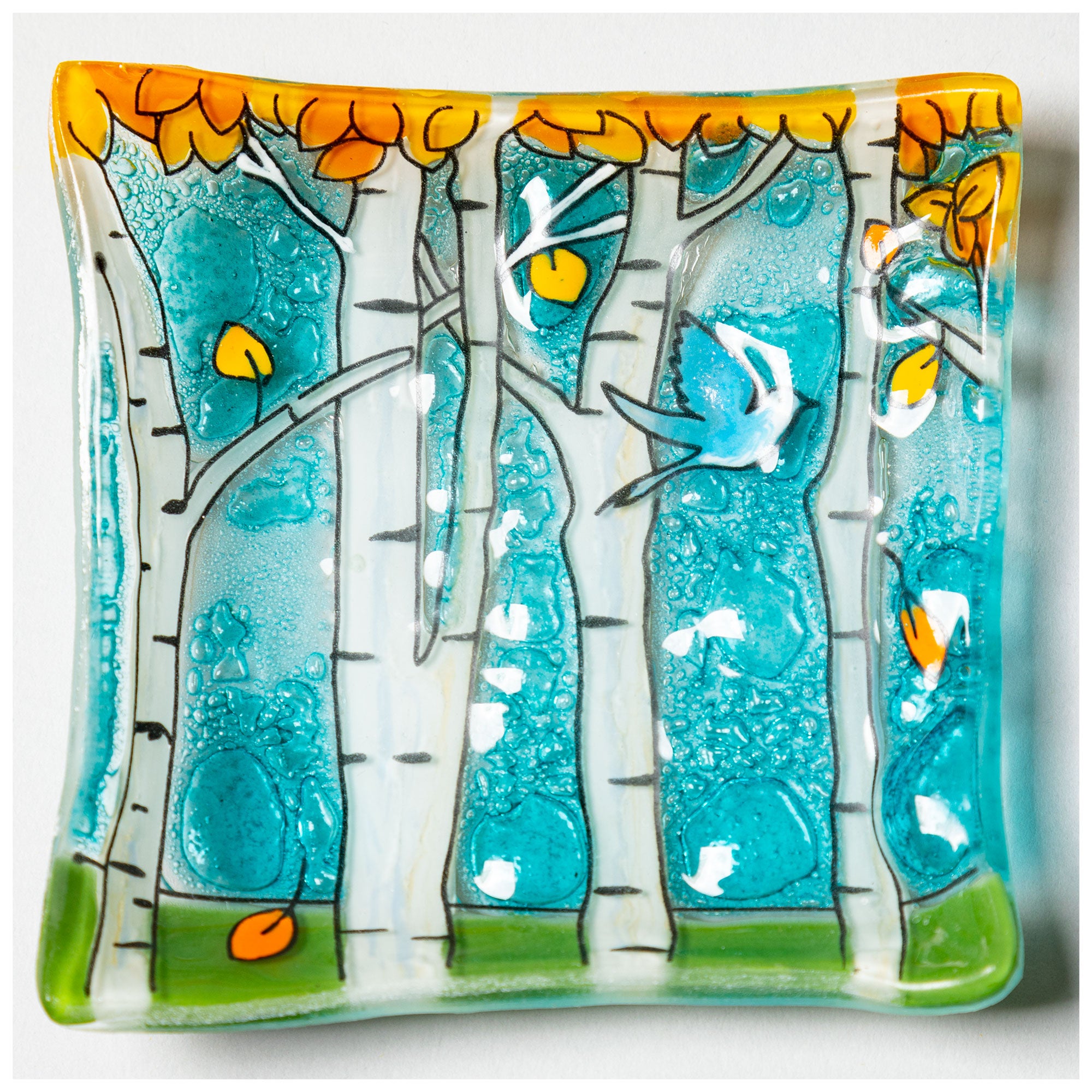 Premium Hand-Painted Recycled Glass Jewelry Dish