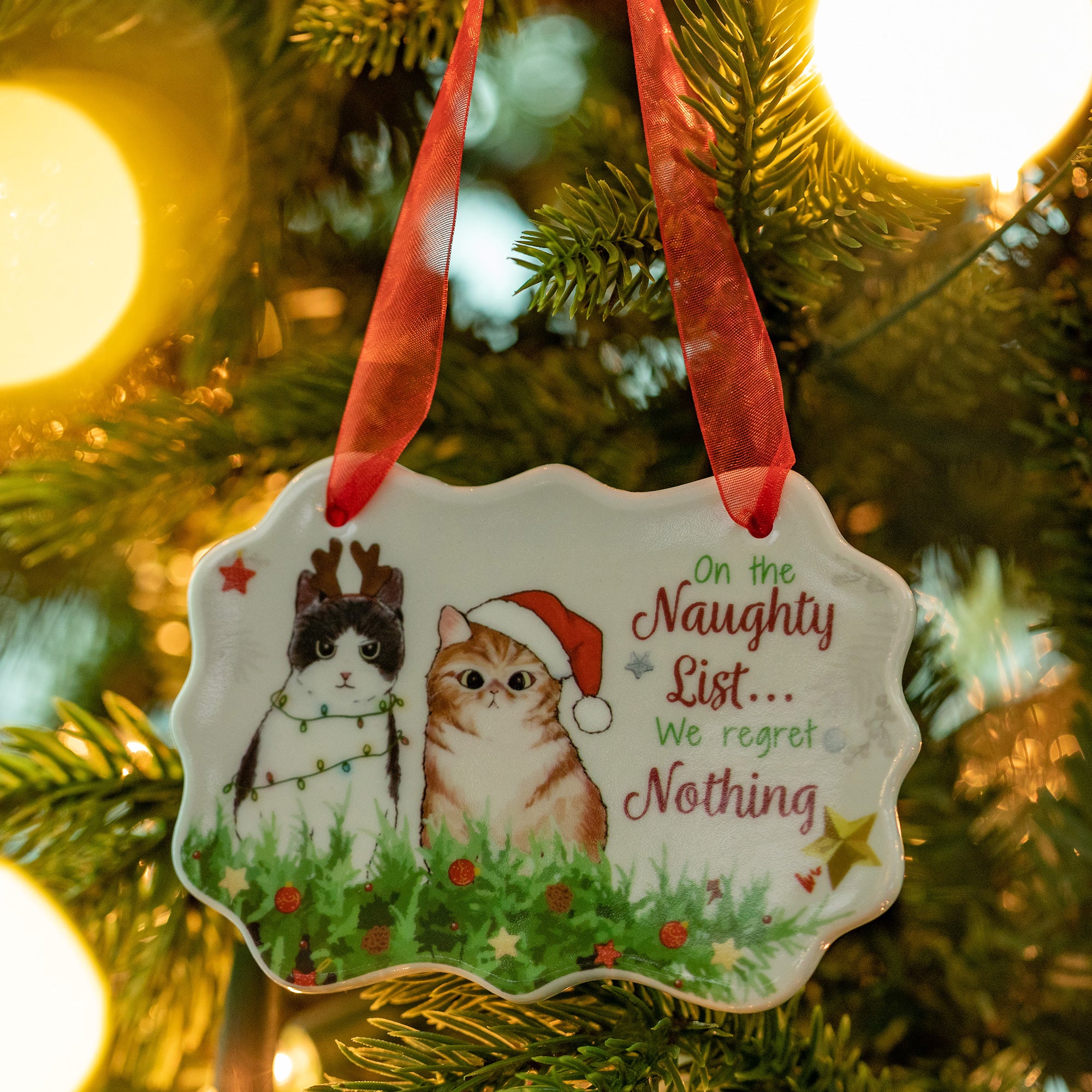 Premium Naughty List Christmas Ornament for Pet Lovers