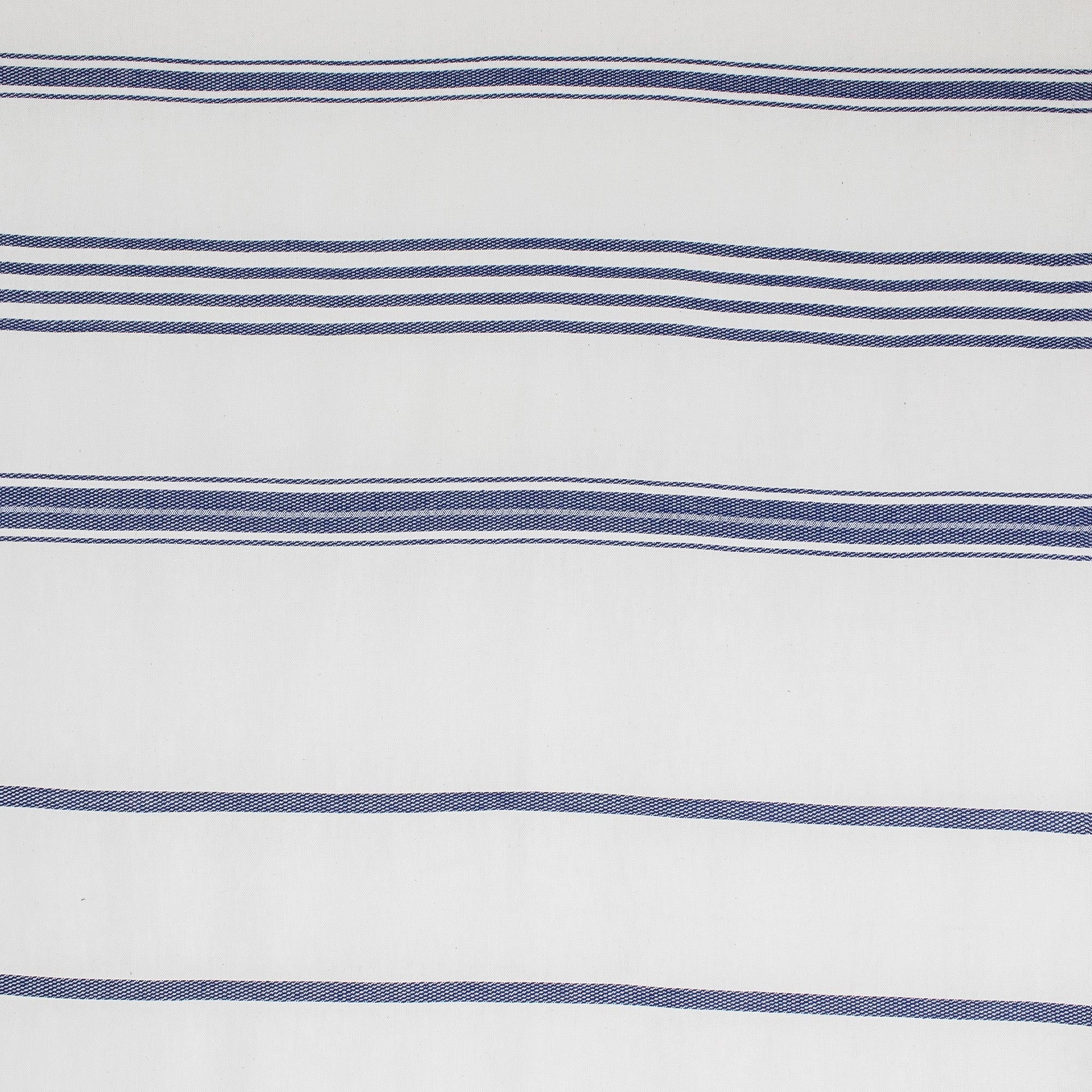 Premium Snow White Cotton Beach Towel with Indigo Stripes – Ultimate Relaxation