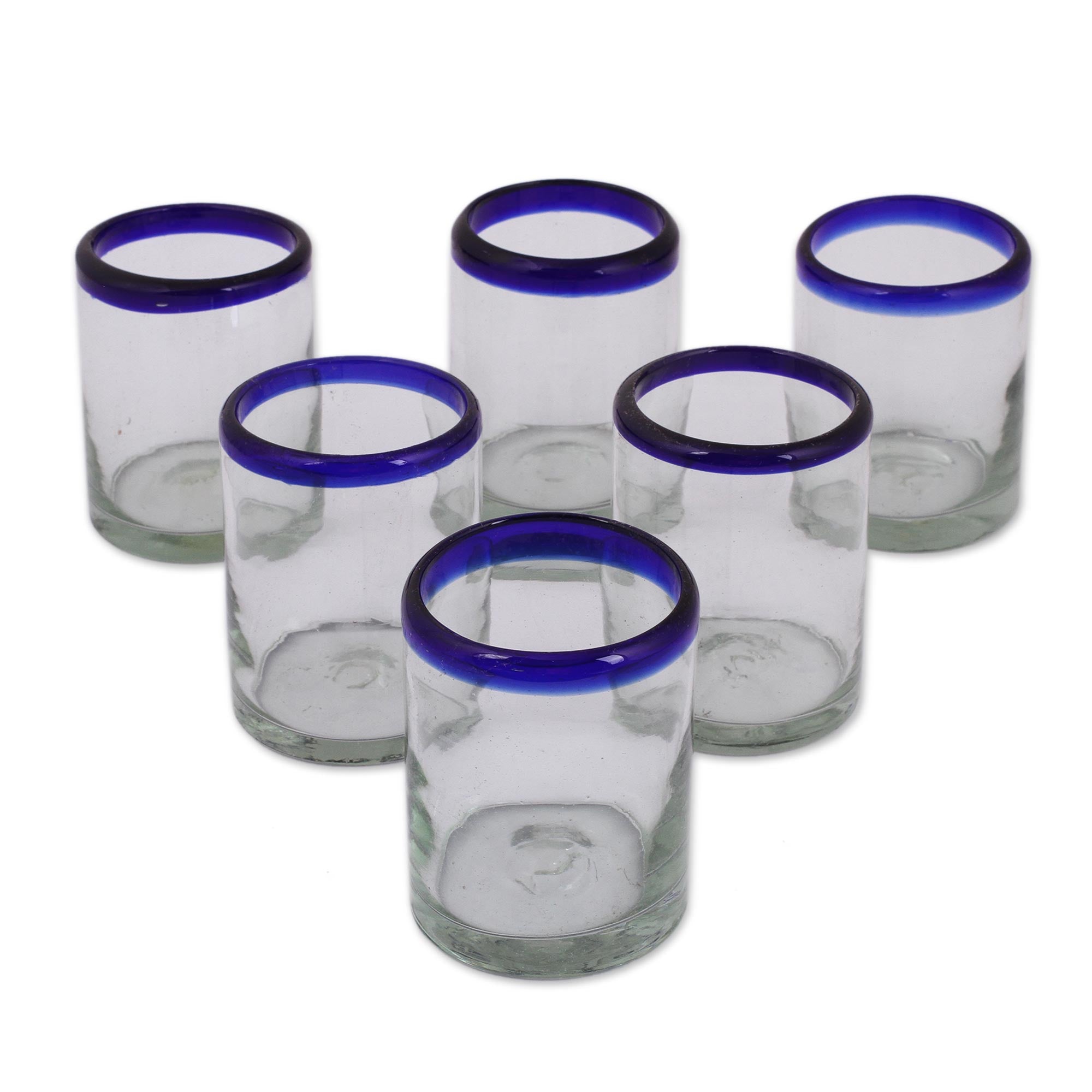 Premium Cobalt Blue Hand Blown Glass Tumblers - Set of 6