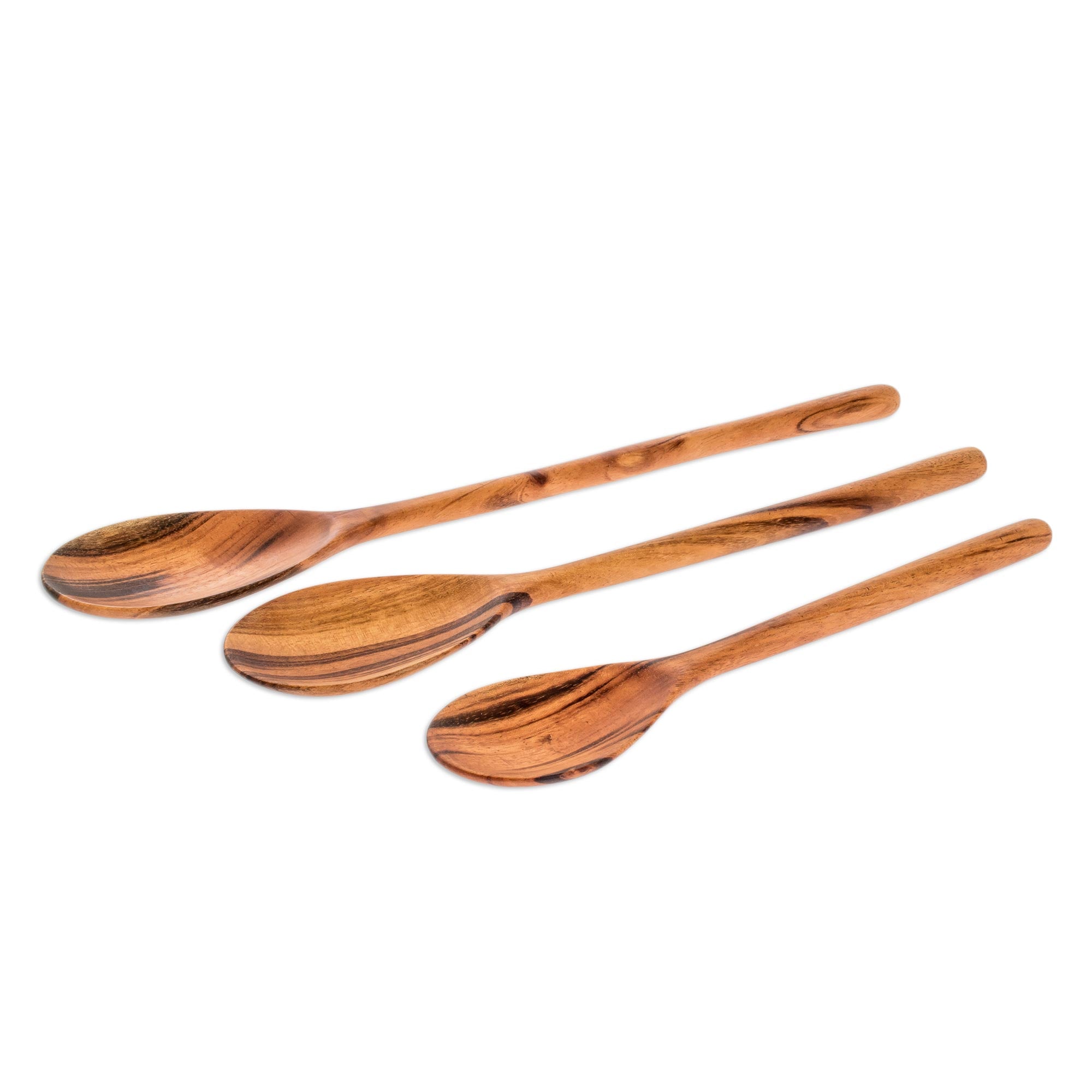 Peten Trio Premium Wooden Serving Spoons Set – Handcrafted Elegance