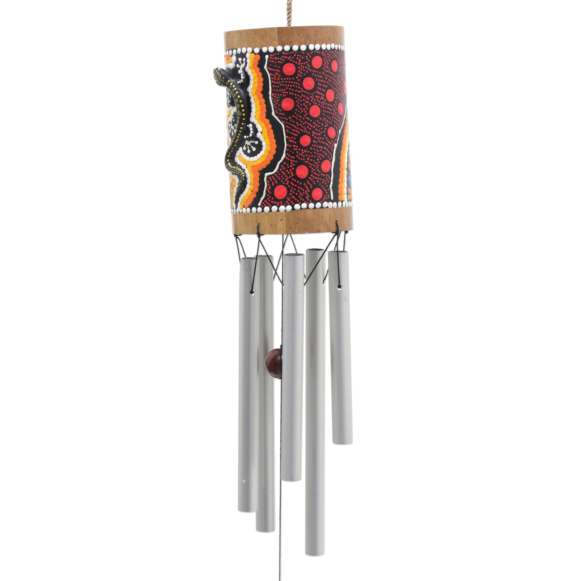 Premium Hand-Painted Gecko Bamboo Wind Chimes – Authentic Bali Artisan Craft