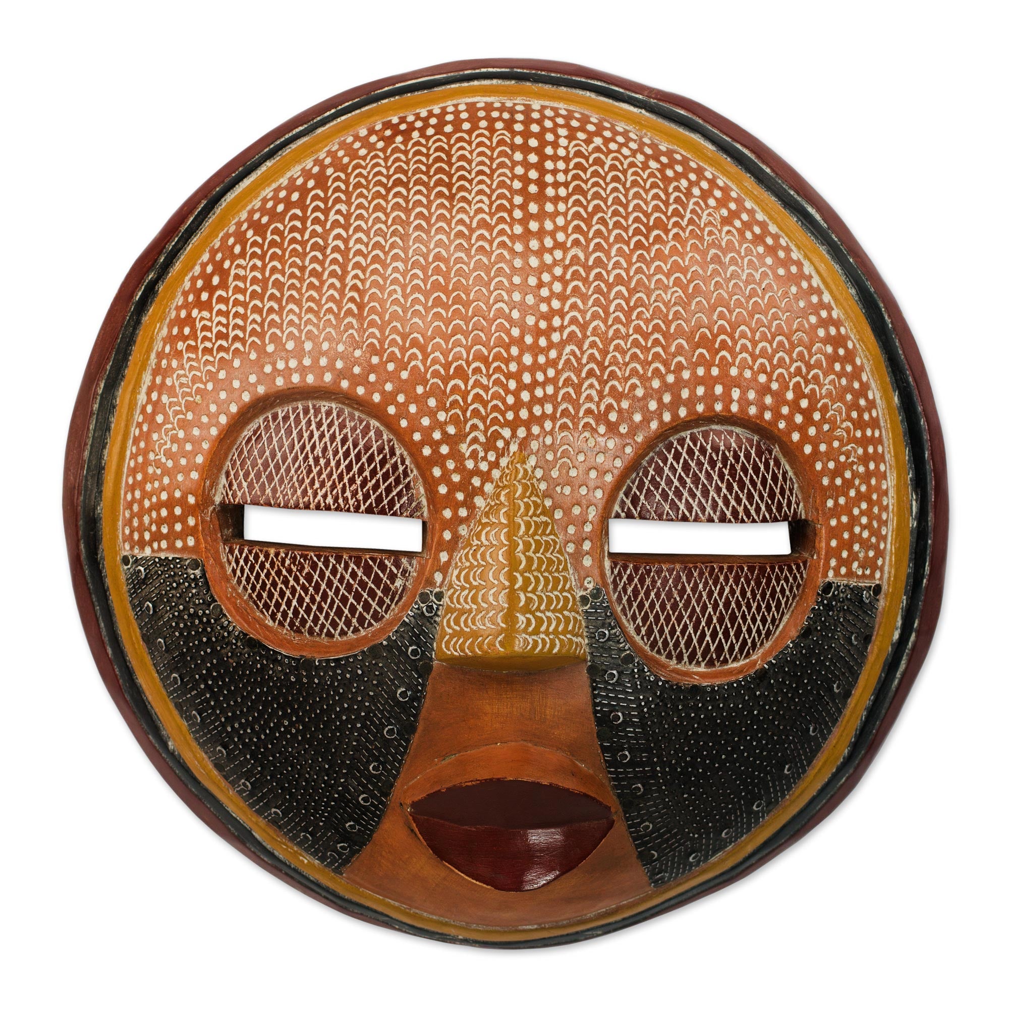 Premium Handcrafted African Sese Wood Wall Mask - 'Gameli' by Victor Dushie