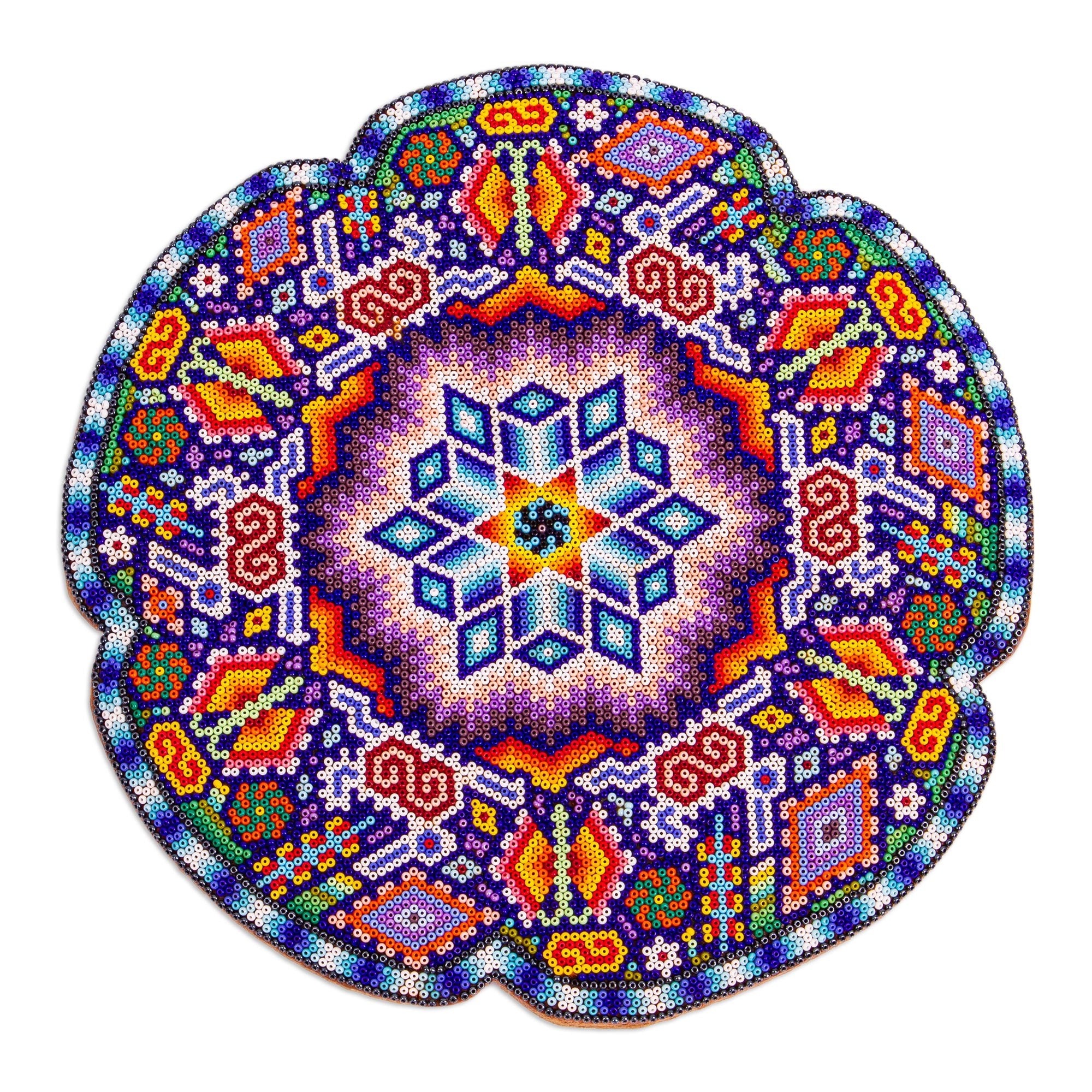 Premium Huichol Beadwork Nierika Painting - Mexican Folk Art Handmade Rabbit Design