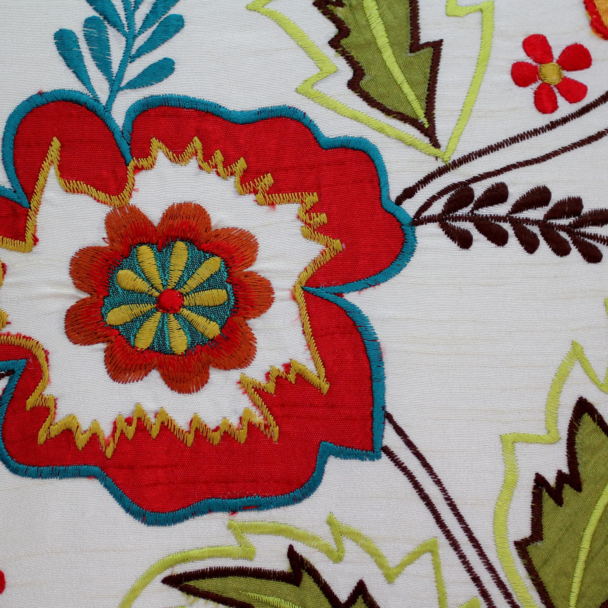 Premium Floral Applique Cushion Cover - Handmade Modern Decor