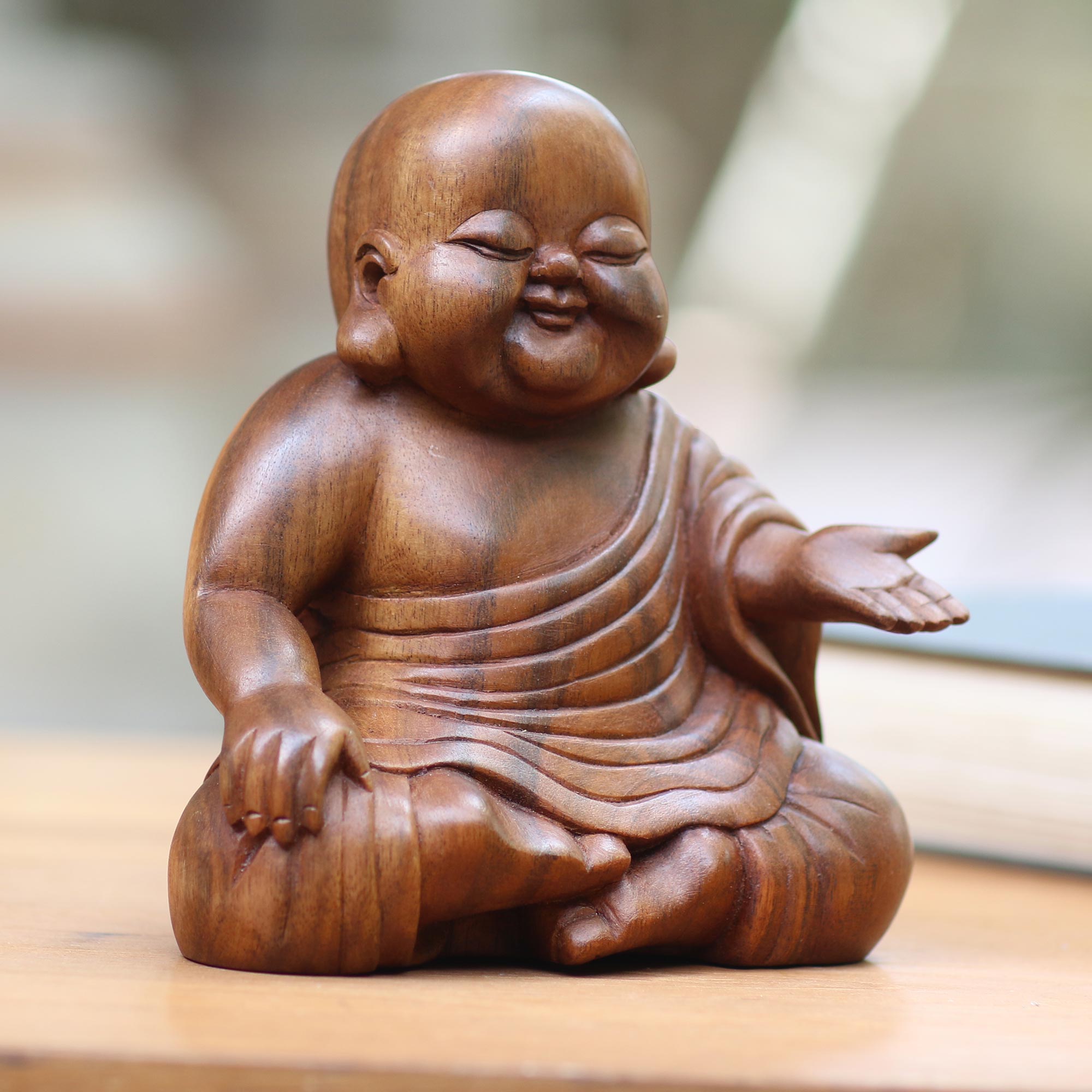 Premium Hand-Carved Tranquil Buddha Sculpture - Authentic Balinese Artistry
