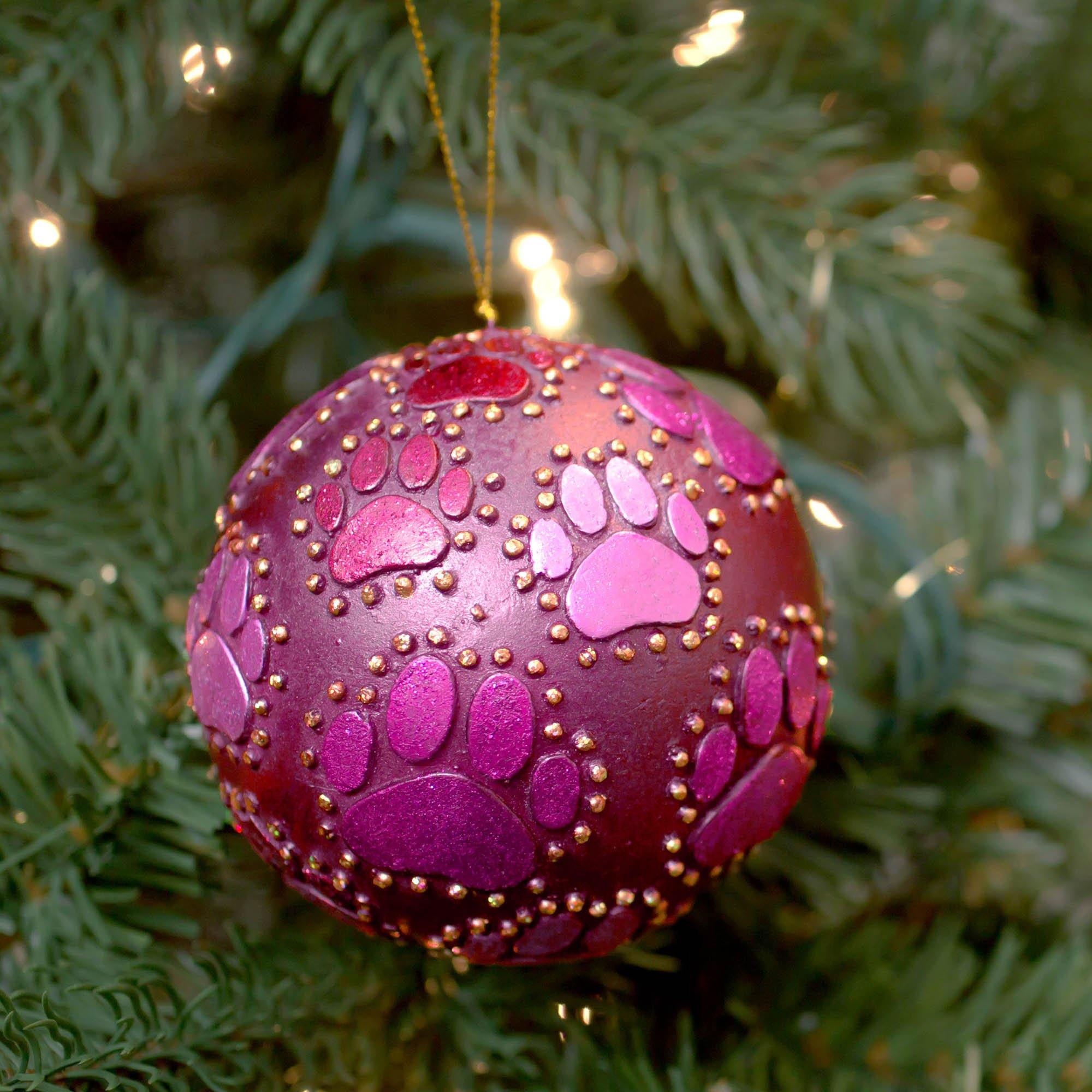 Premium Beaded Paw Print Ornament | Fair Trade Handcrafted
