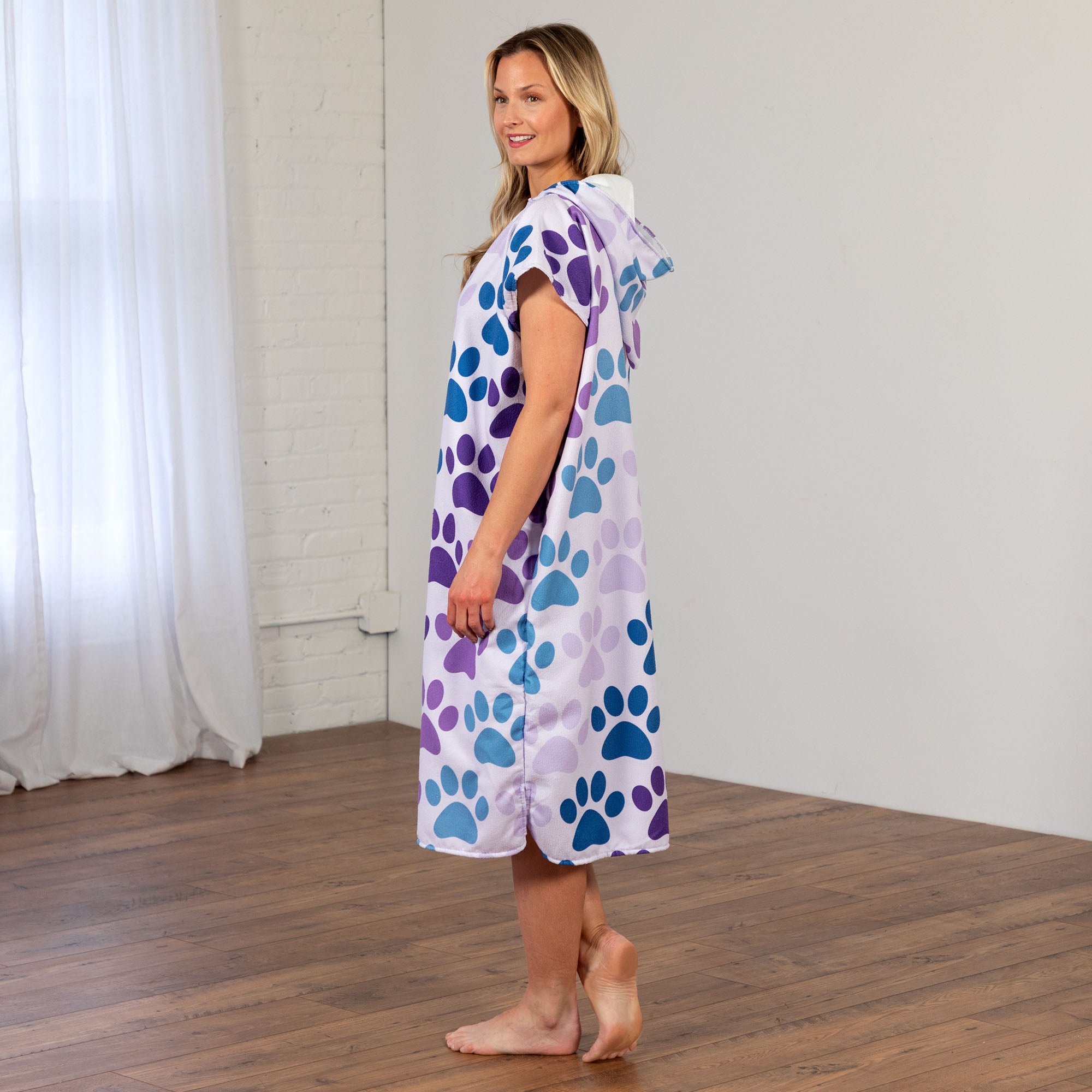 Ultimate Paw Print Beach Towel Poncho - Premium Hooded Towel