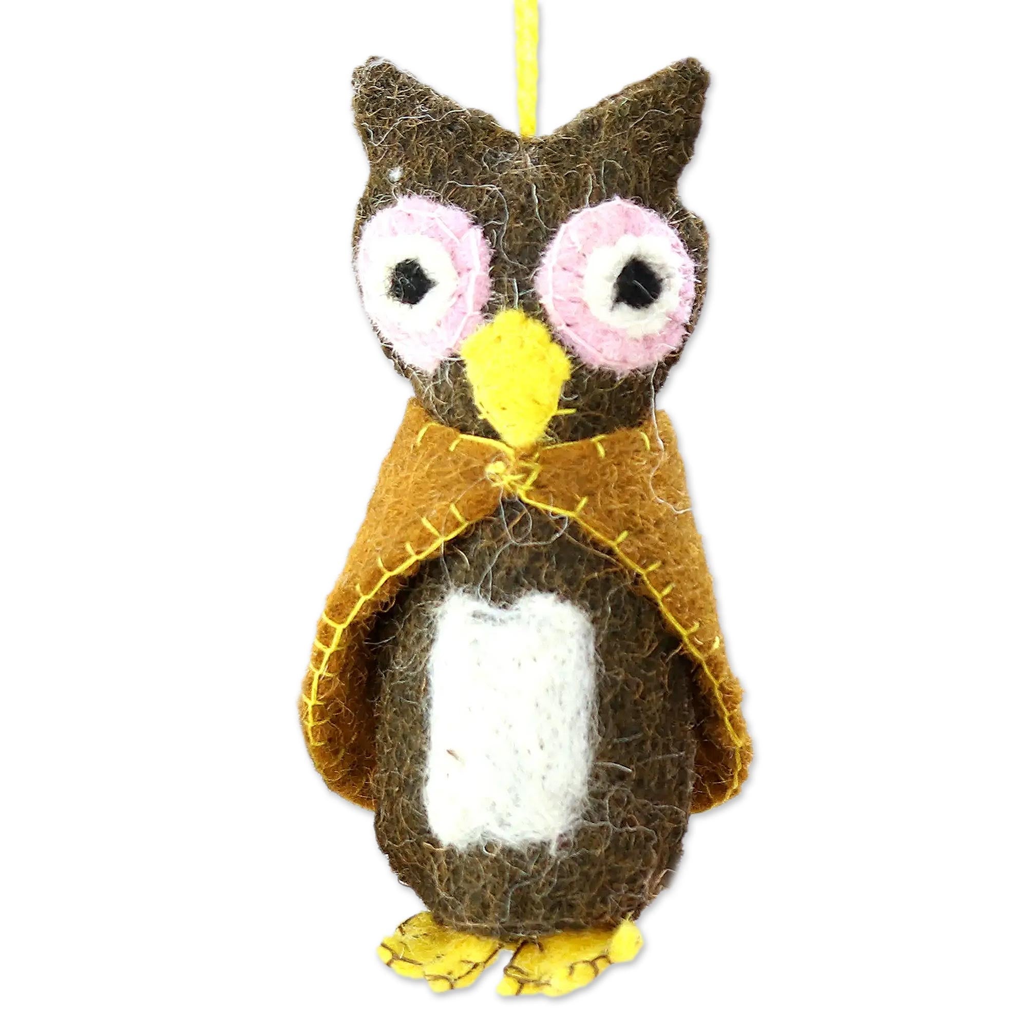 Premium Handcrafted Woodland Animal Wool Ornaments - Set of 6 (India)