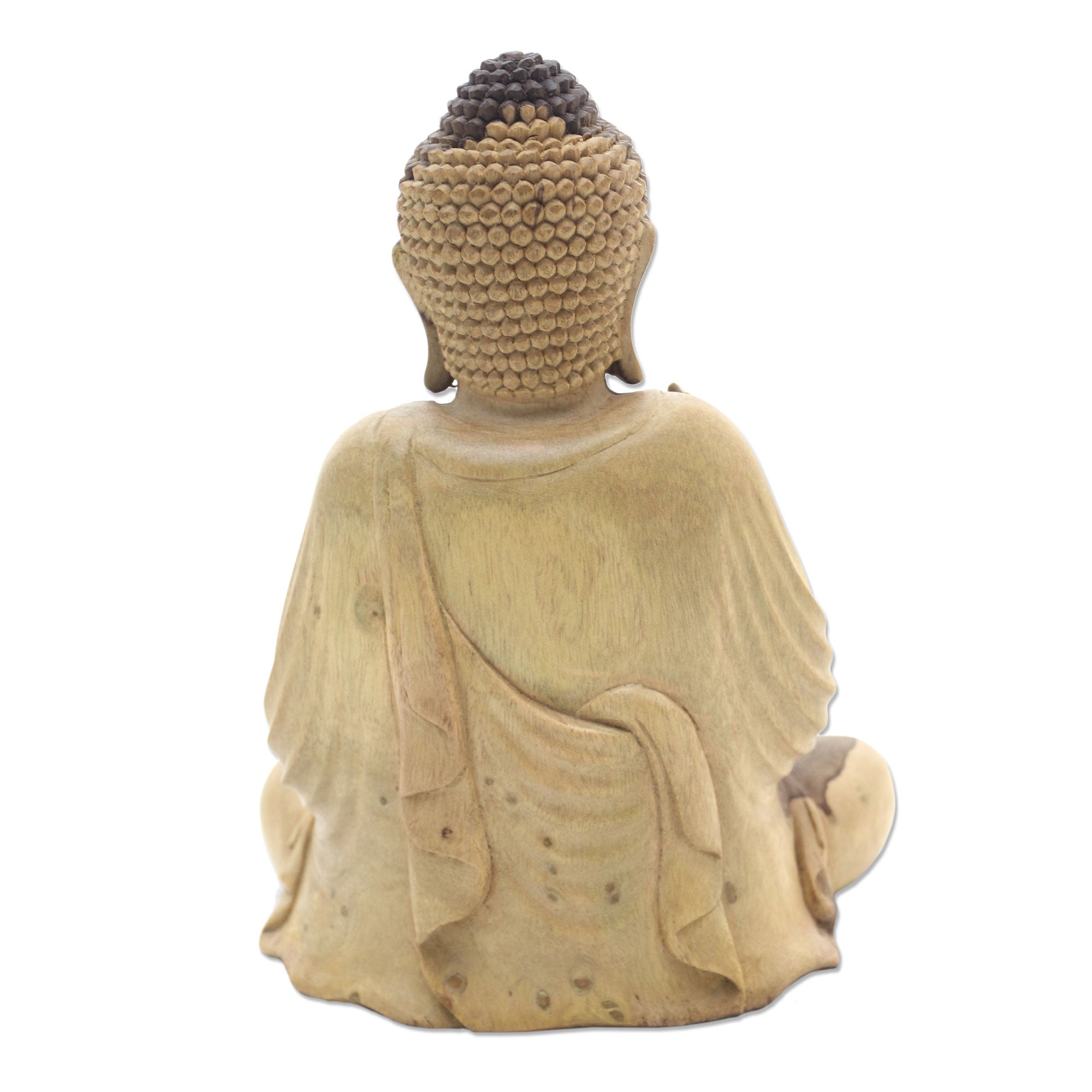 Premium Hand-Carved Hibiscus Wood Buddha Sculpture - 'Semedi' from Indonesia