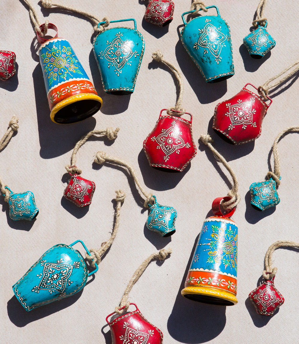 Premium Henna Treasure Bell - Handcrafted Floral Metal Decor
