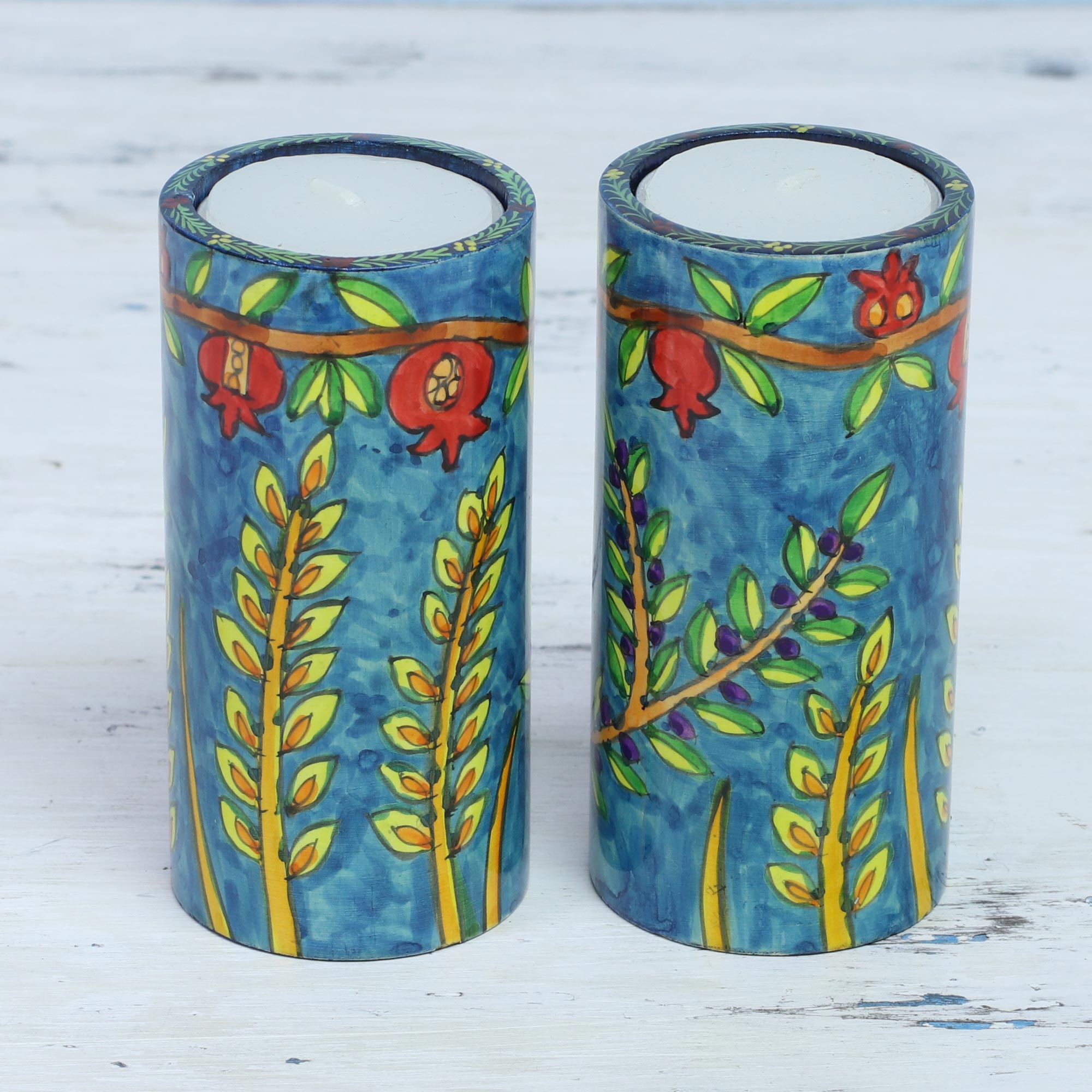 Premium Handcrafted Nature-Themed Wood Tealight Holders from India